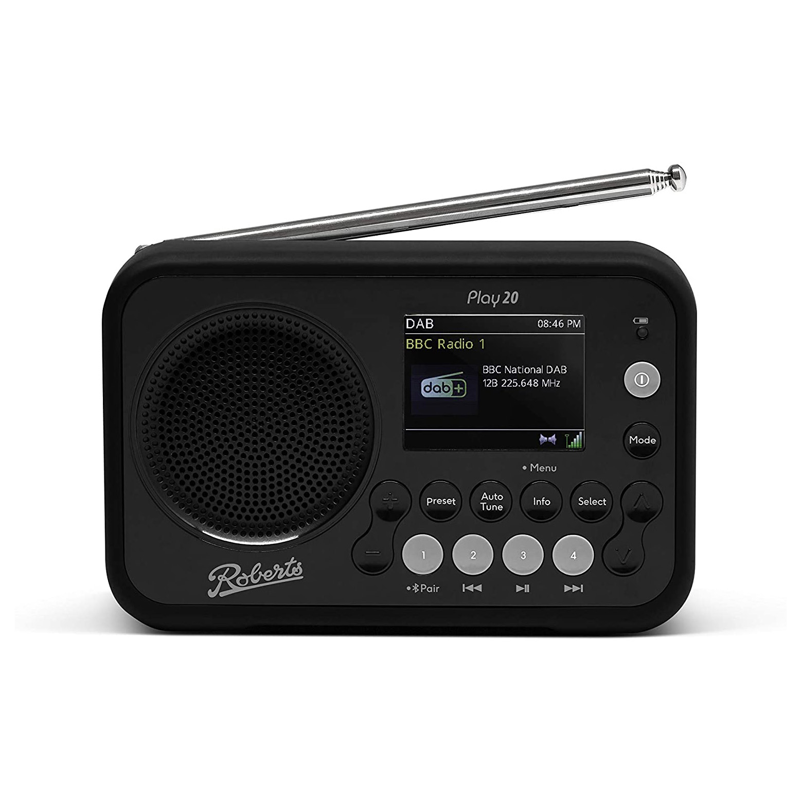 Roberts PLAY20B Bluetooth DAB DAB FM Portable Radio in Black