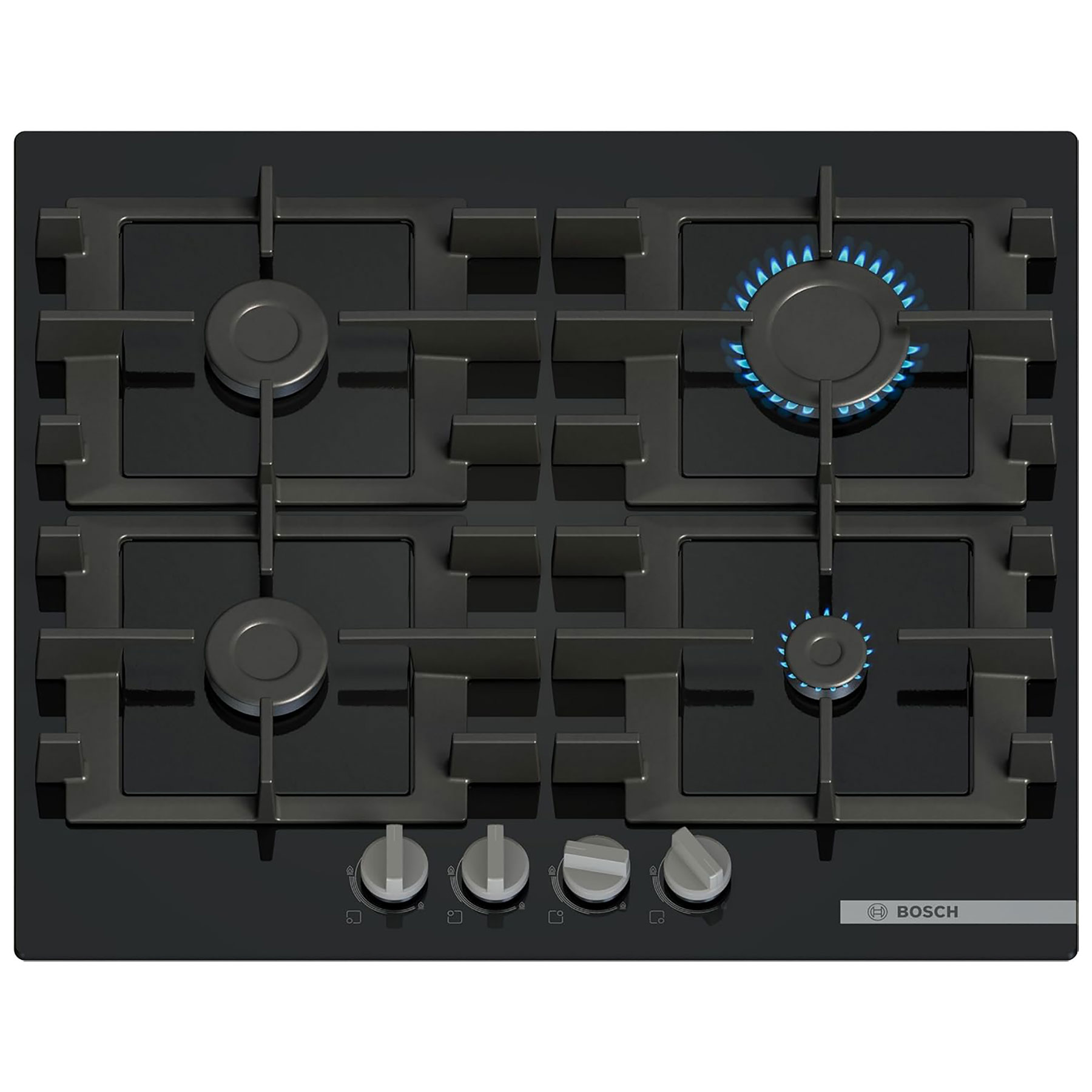 Bosch PNP6B6K40 Series 4 60cm 4 Burner Gas Hob in Black Glass