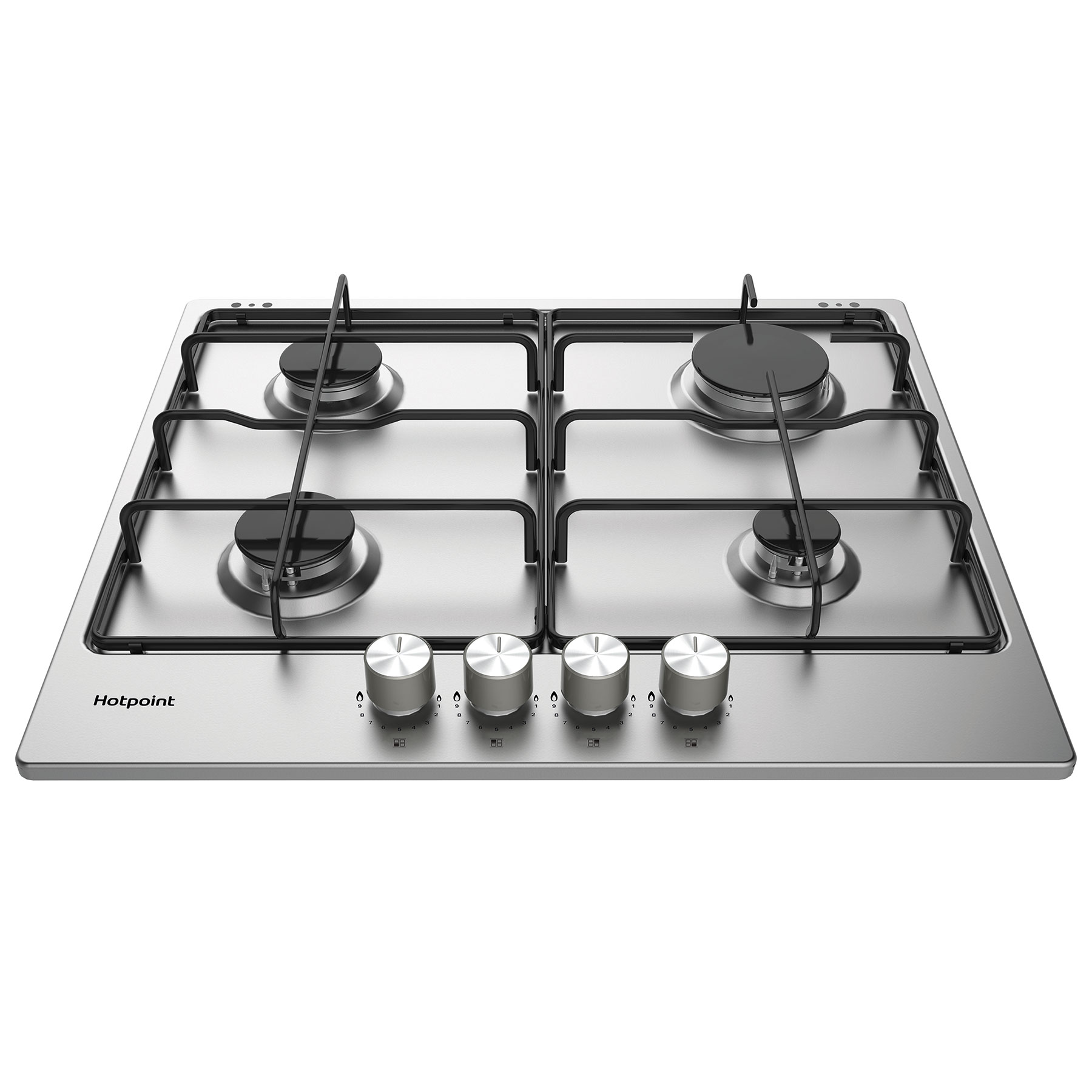Hotpoint PPH60PFIXUK 60cm 4 Burner Gas Hob in Stainless Steel Mulitfla