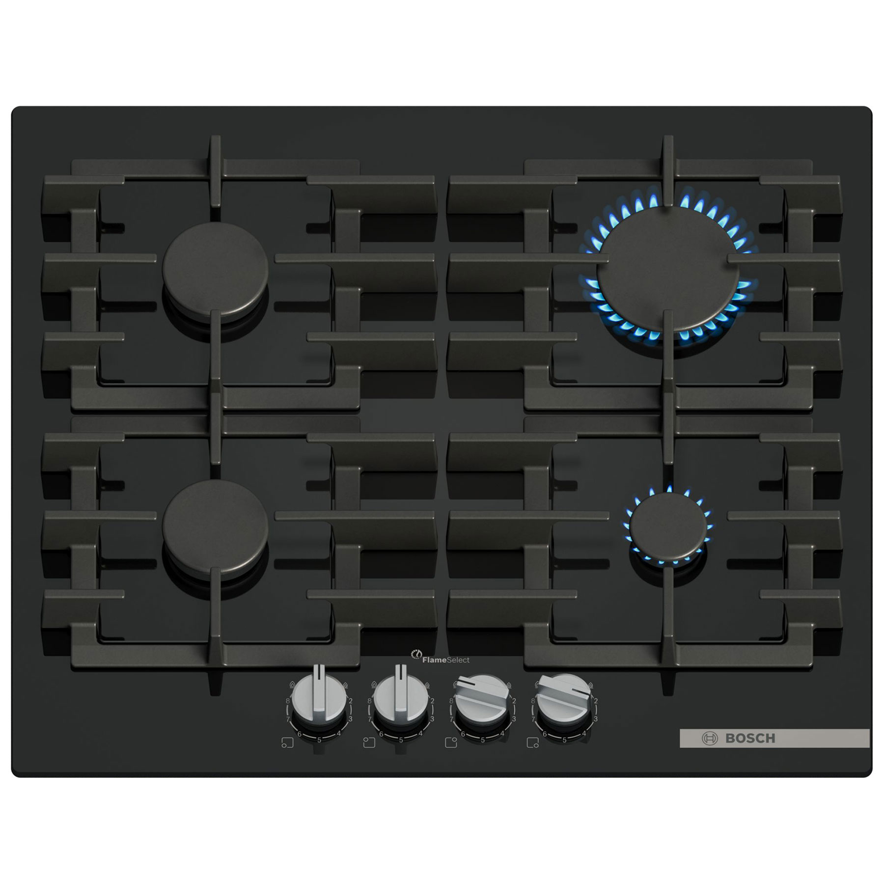 Bosch PPP6A6I40 60cm Series 6 4 Burner Gas On Glass Hob – BLACK