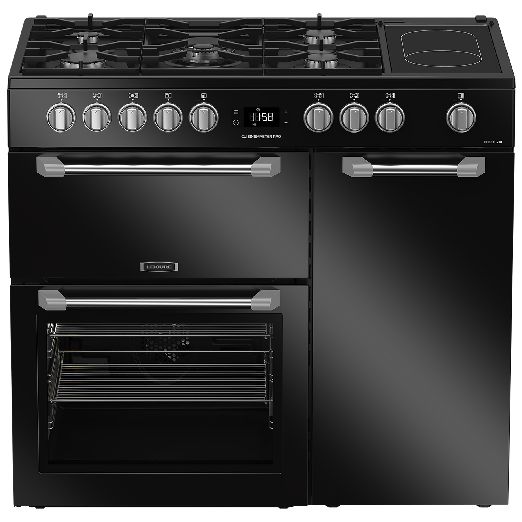 Image of Leisure PR100F530K 100cm Chefmaster Pro Dual Fuel Range Cooker in Blac