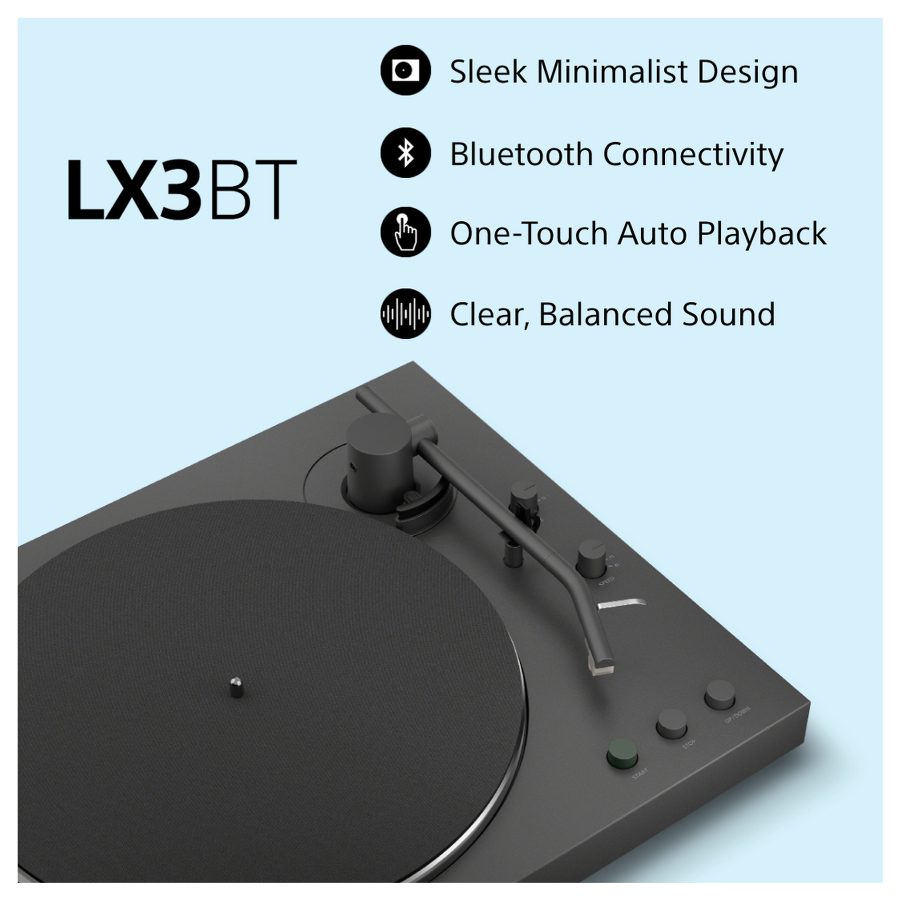 Sony PSLX3BT Auto Playback Wireless Turntable in Dark Grey with Blueto, photo 2