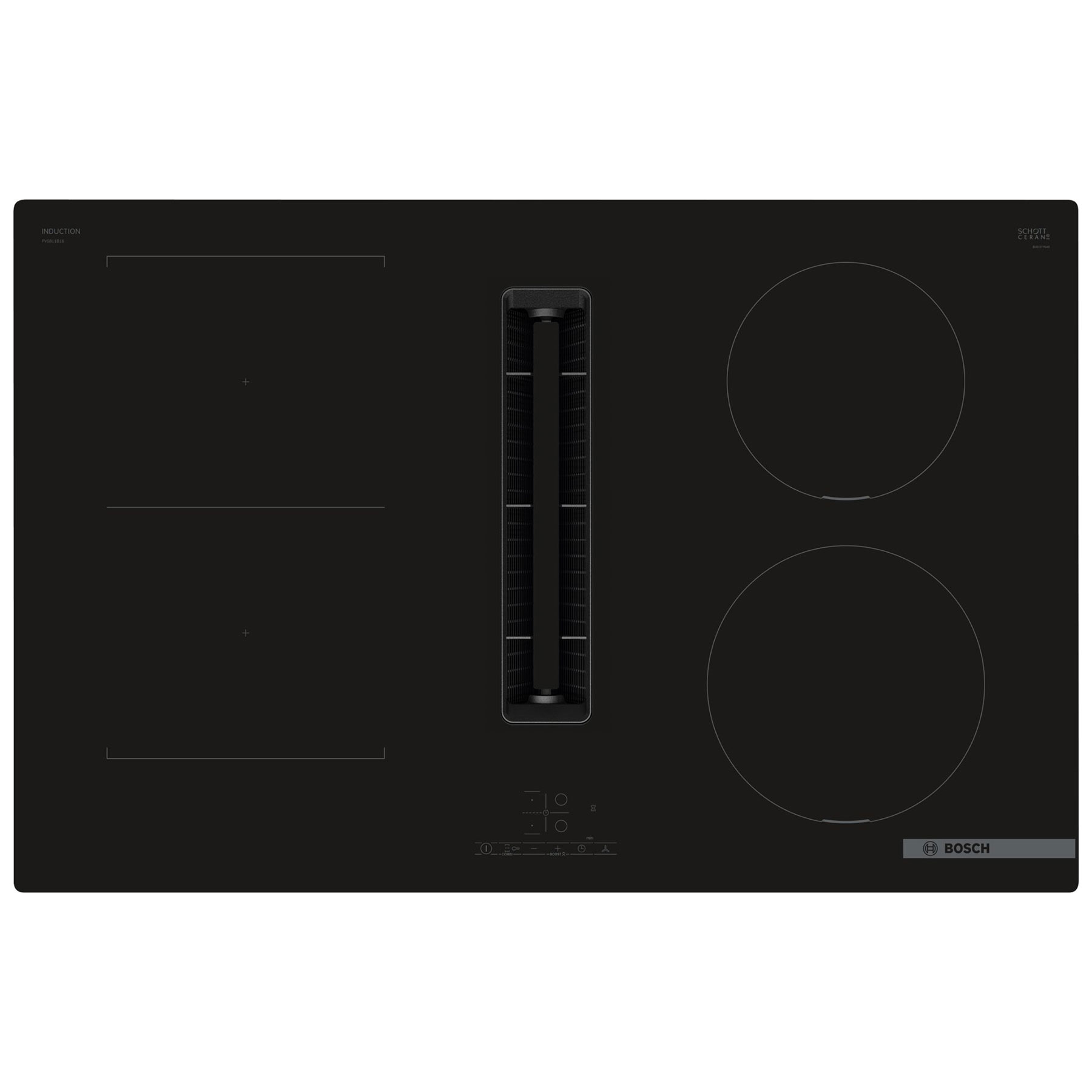 Bosch PVS811B16E Series 4 80cm Electric Induction Venting Hob Black