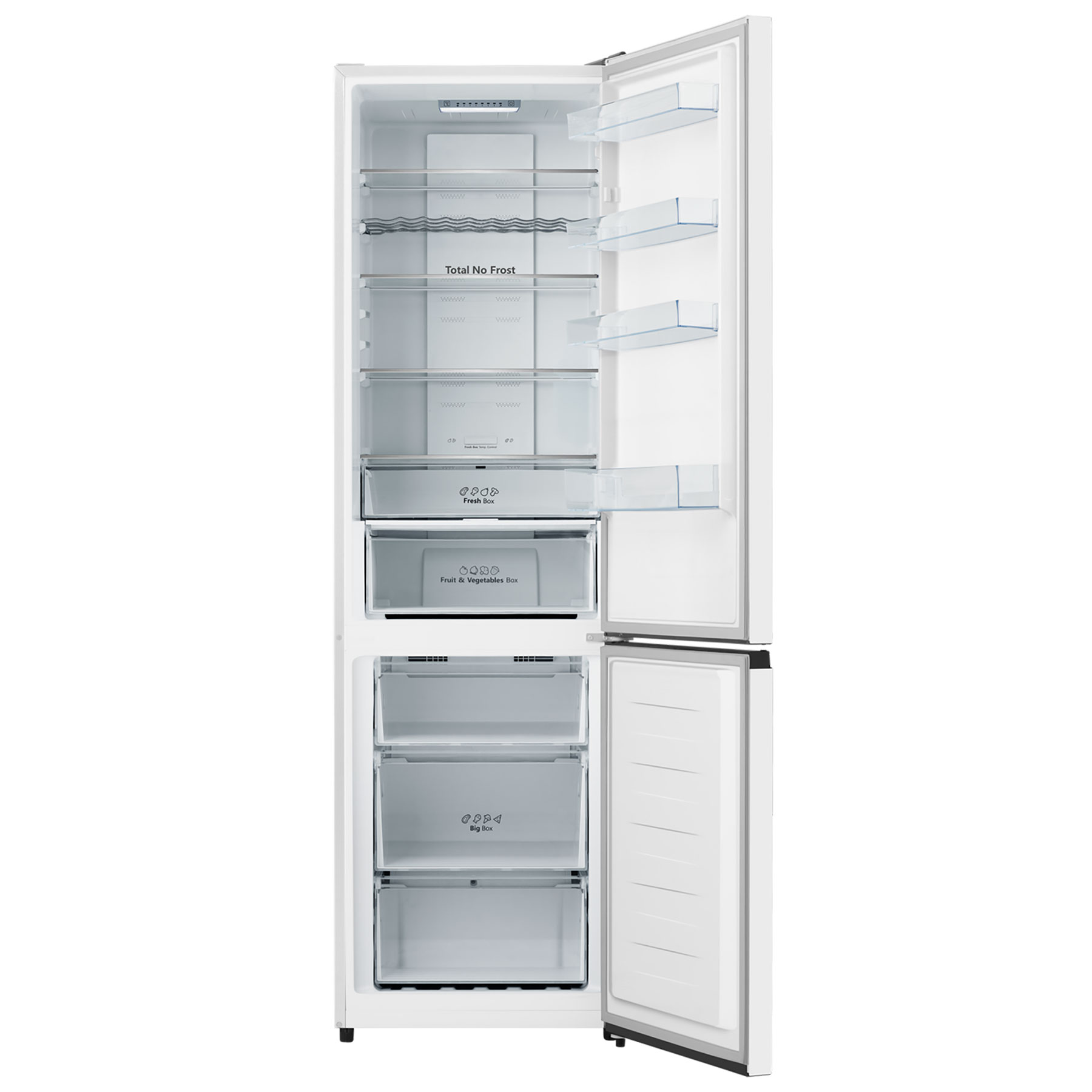 Hisense RB435N4BWE 201cm High 60 40 Frost Free Fridge Freezer in White, photo 4
