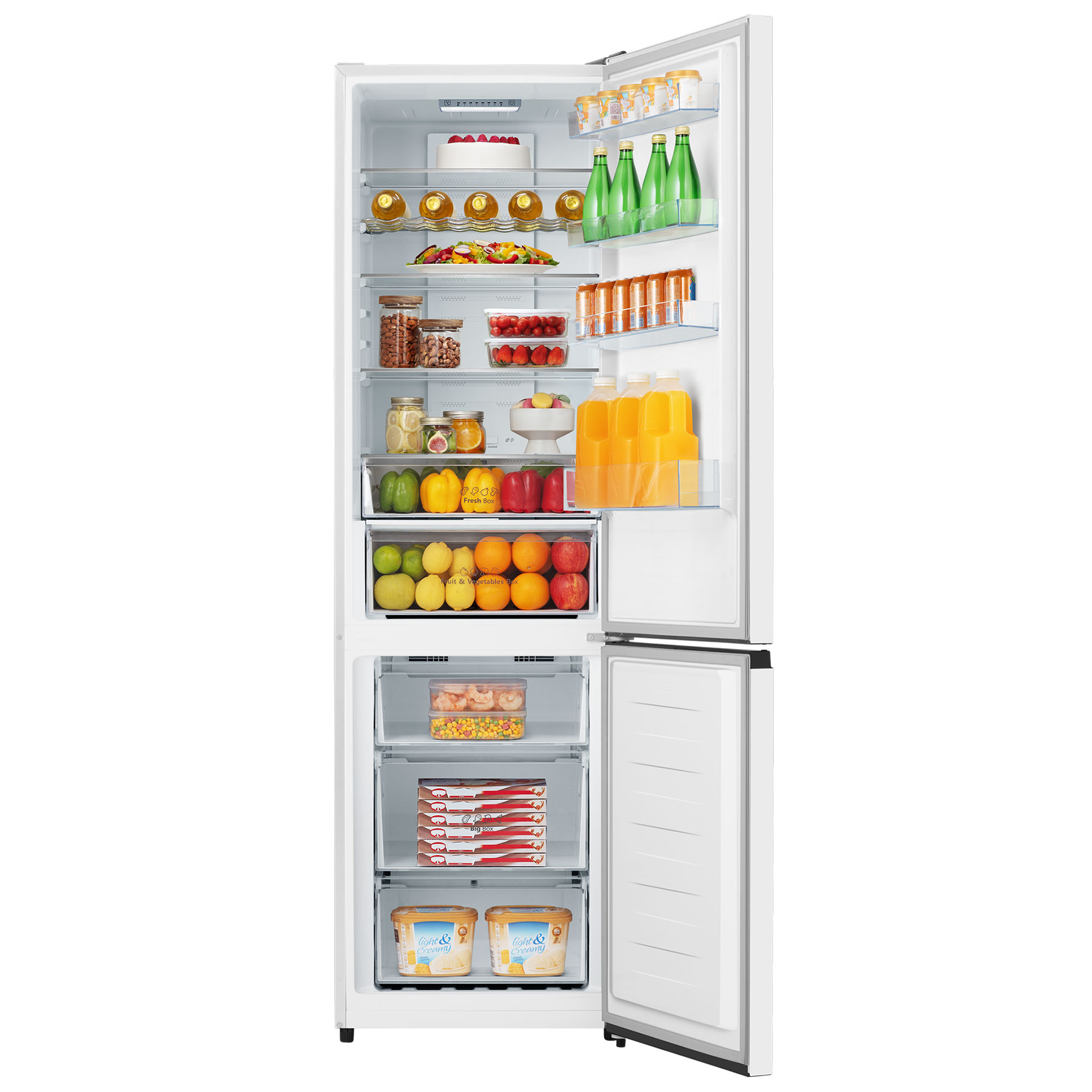 Hisense RB435N4BWE 201cm High 60 40 Frost Free Fridge Freezer in White, photo 5