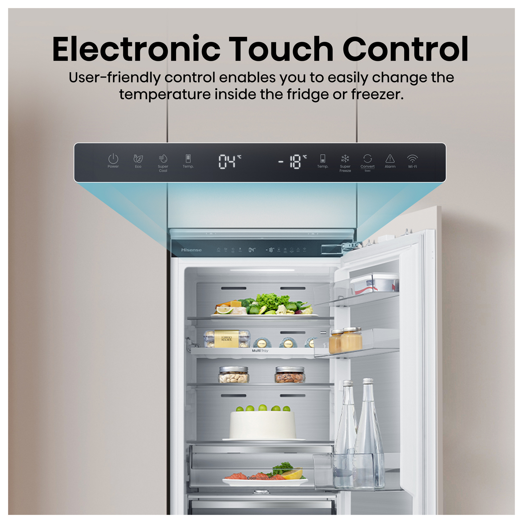 Hisense RB5B250SSWC1 Integrated 60 40 Frost Free Fridge Freezer 177cm, photo 2