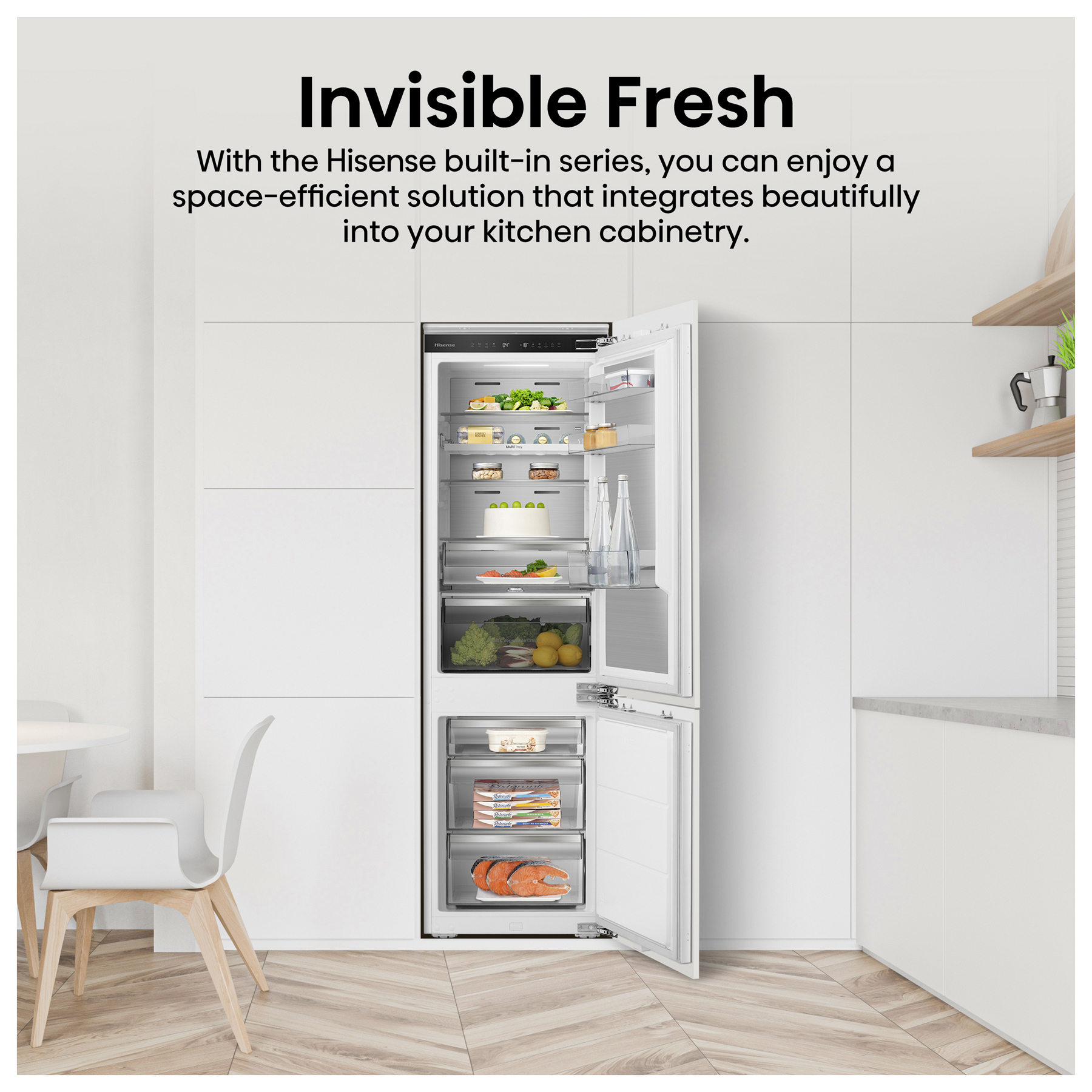 Hisense RB5B250SSWC1 Integrated 60 40 Frost Free Fridge Freezer 177cm, photo 5