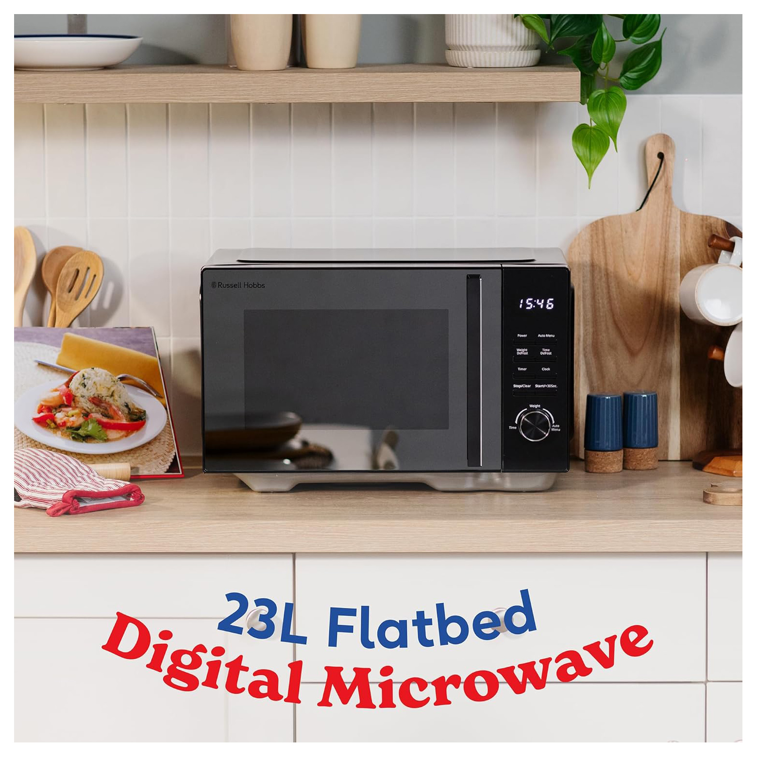 Russell Hobbs RHFM2365B Flatbed Digital Microwave Black 23L 800W, photo 4