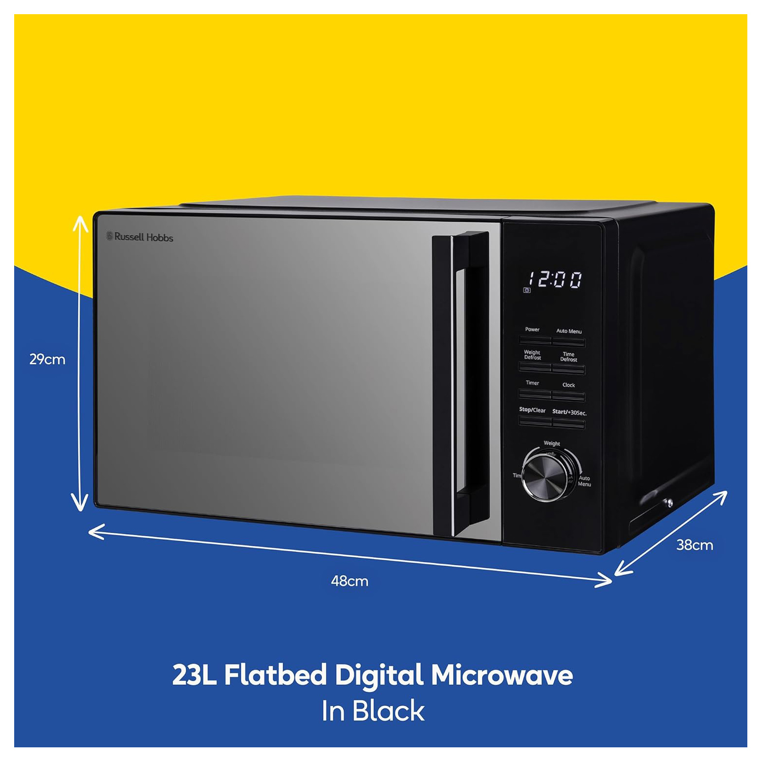 Russell Hobbs RHFM2365B Flatbed Digital Microwave Black 23L 800W, photo 5