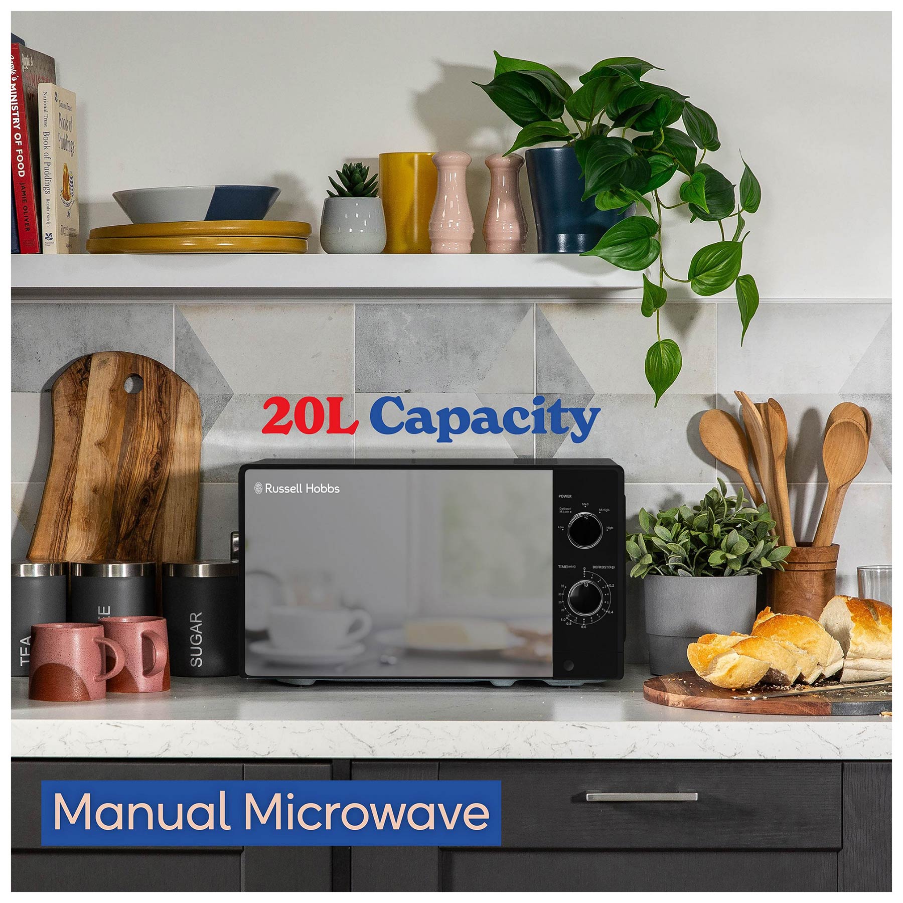 Russell Hobbs RHM2047B Microwave Oven in Black 20L 800W, photo 4