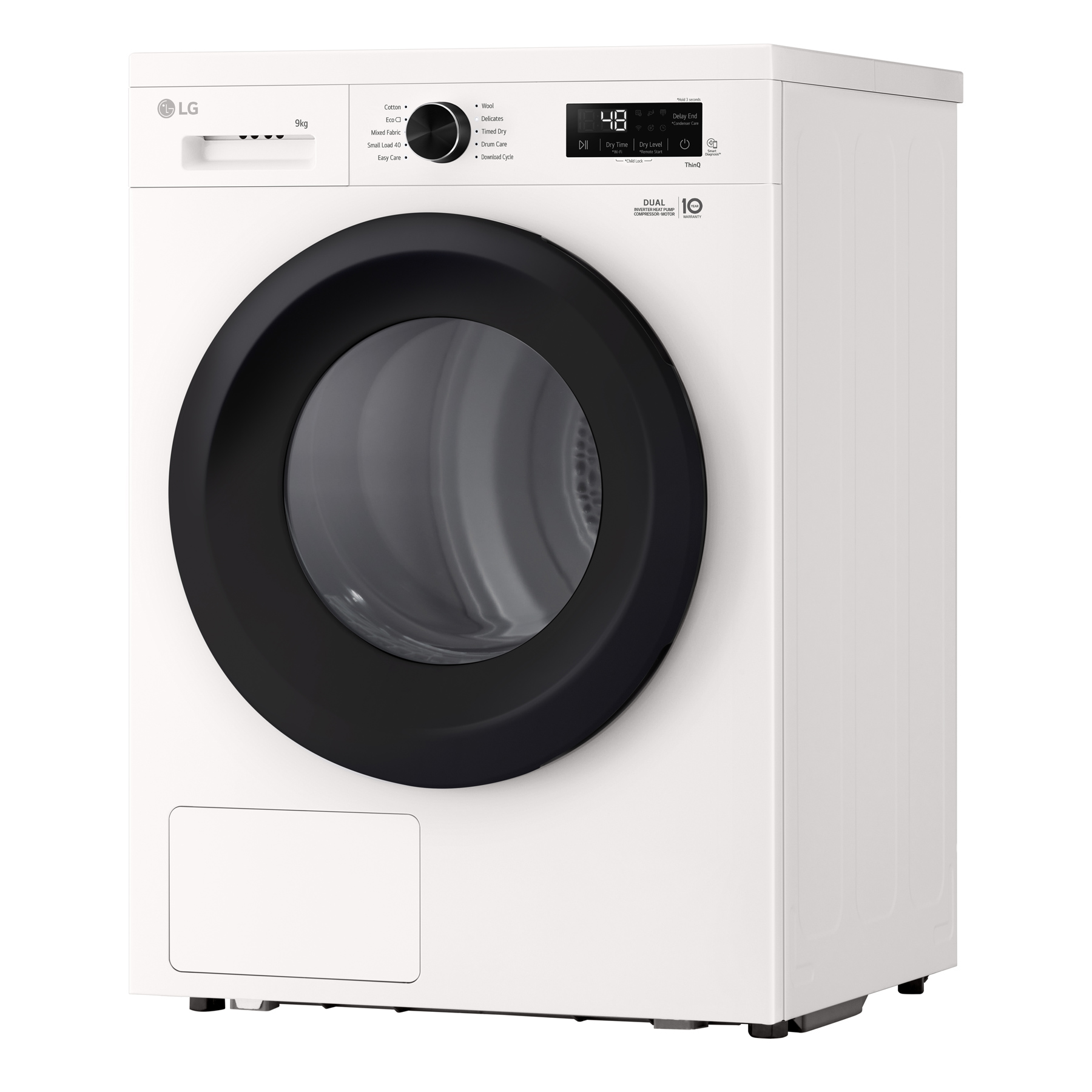 LG Series 2 ThinQ RHX1009NWK 9kg Heat Pump Tumble Dryer White - A+++ Rated, photo 2