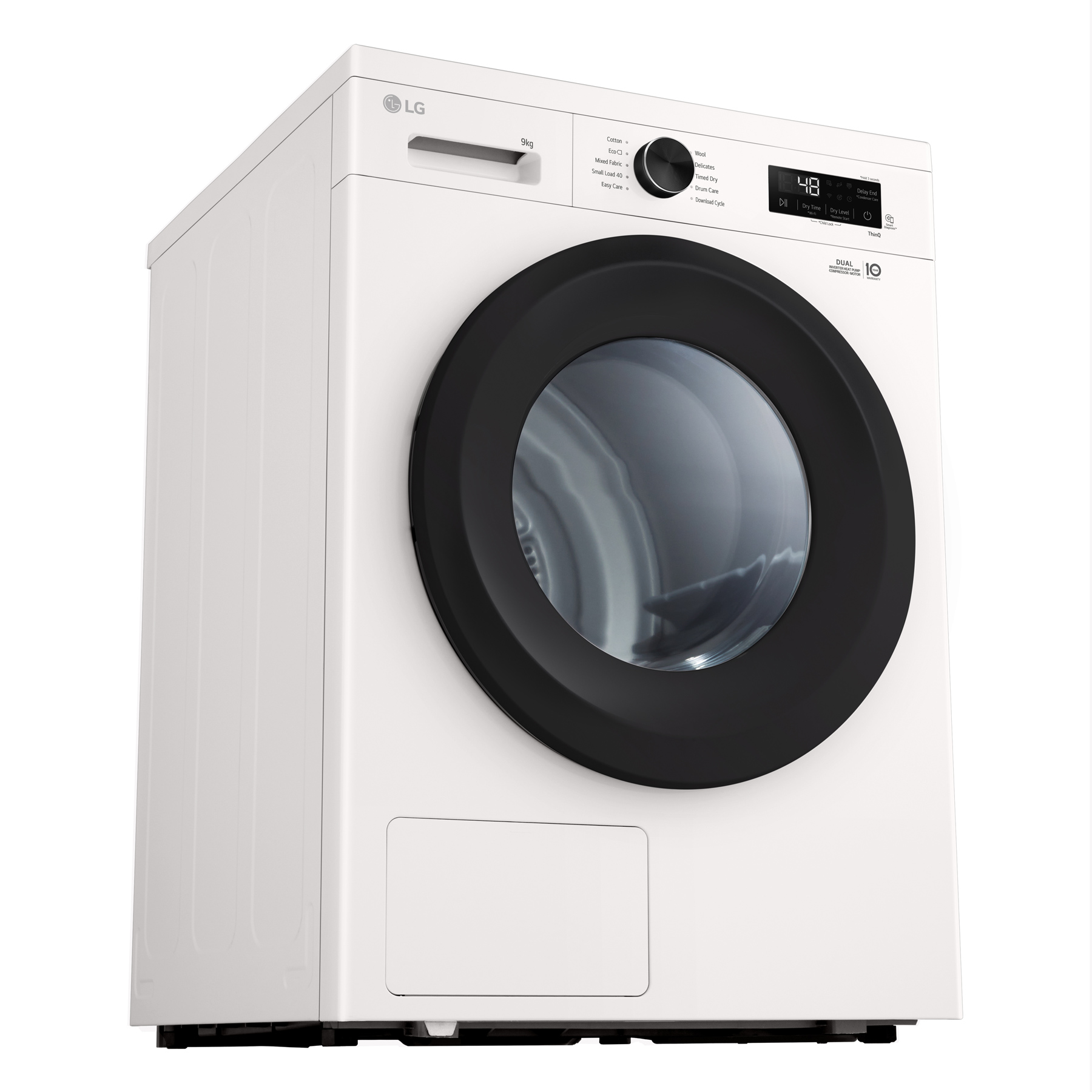 LG Series 2 ThinQ RHX1009NWK 9kg Heat Pump Tumble Dryer White - A+++ Rated, photo 4