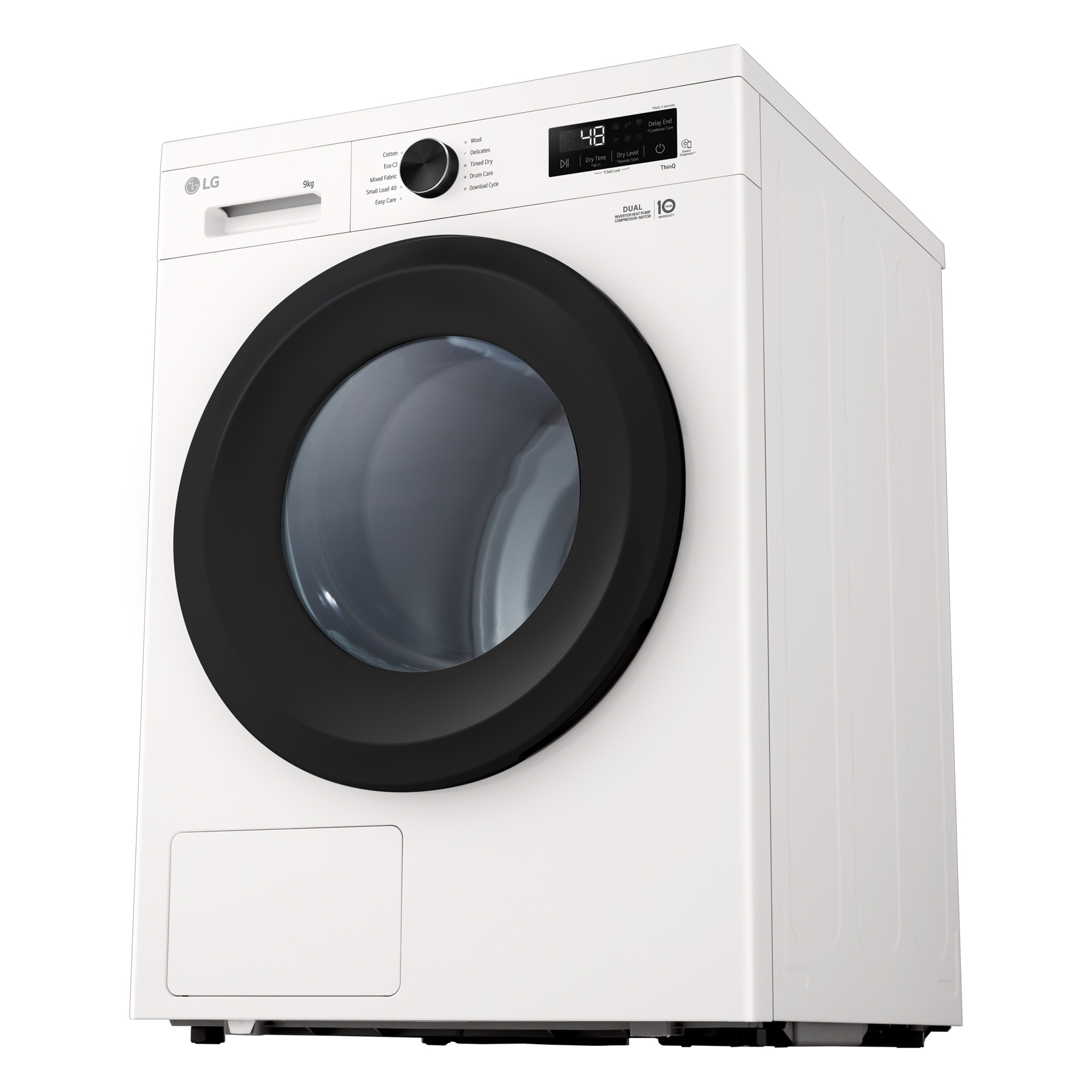 LG Series 2 ThinQ RHX1009NWK 9kg Heat Pump Tumble Dryer White - A+++ Rated, photo 5