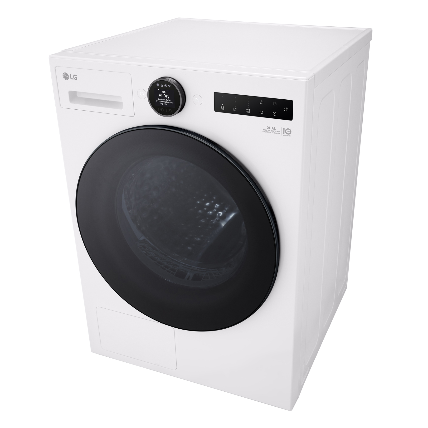 LG RHX7009TWB 9kg Dual Inverter Heat Pump Condenser Dryer in Glossy Wh, photo 4