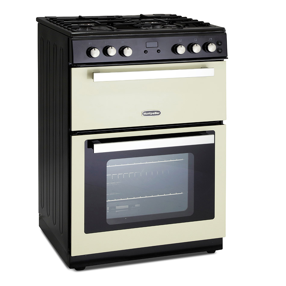 Image of Montpellier RMC61GOC 60cm Double Oven Gas Cooker in Cream Gas Hob 67 3