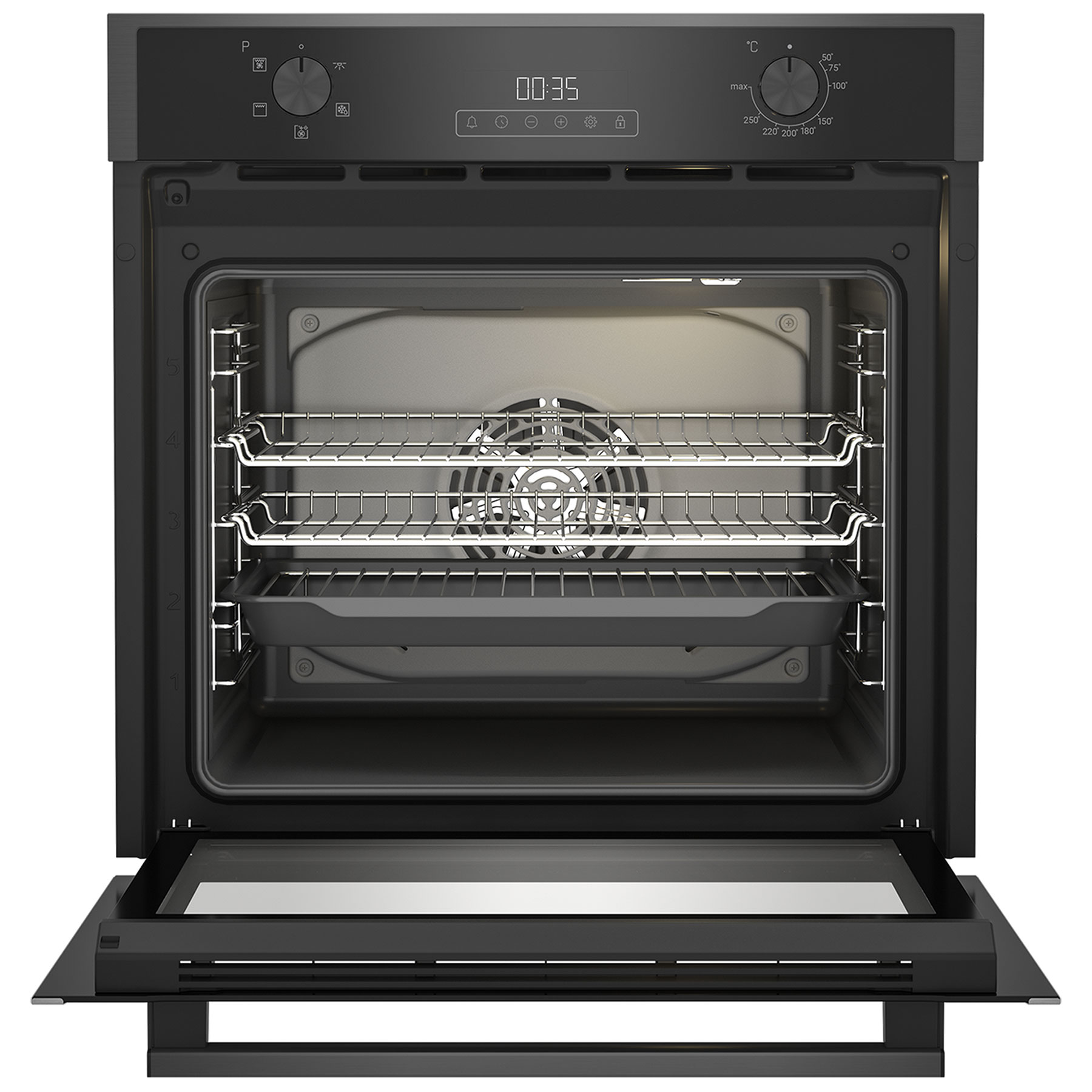 Blomberg ROEN9202DX Built In Electric Fan Oven in Dark Steel LED Disp, photo 2