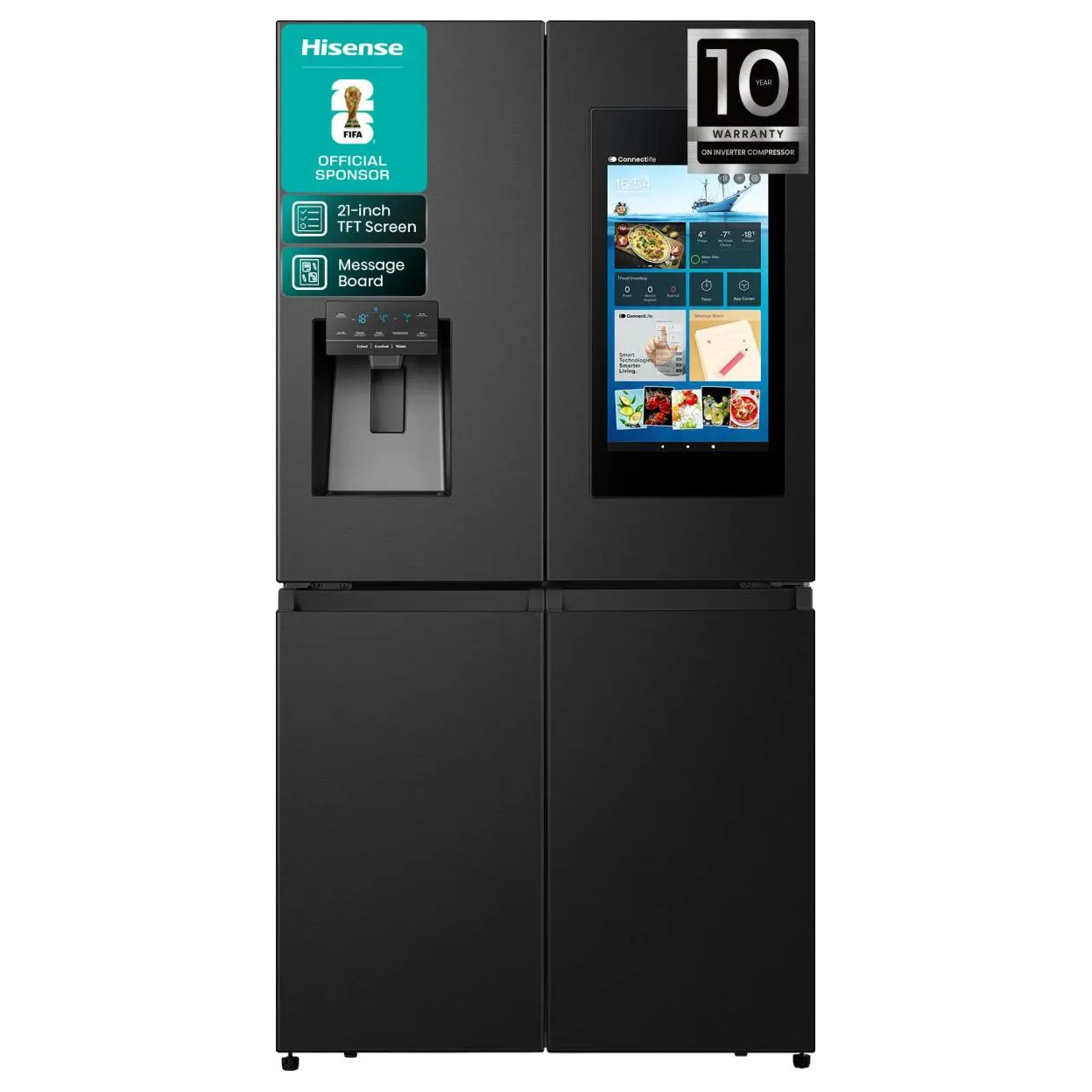 Hisense RQ760N4IFE American Fridge Freezer in Black with Ice Water Plu