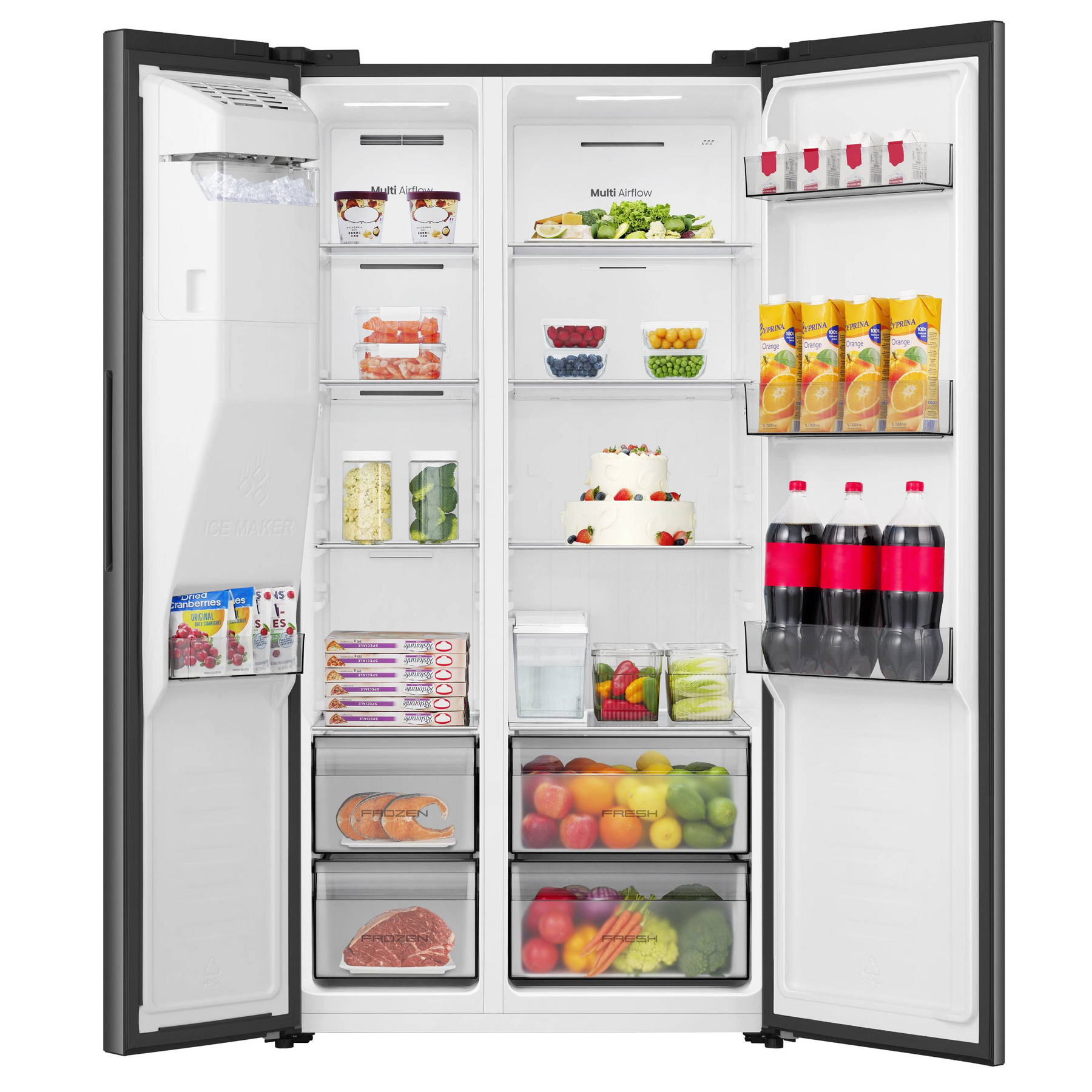 Hisense RS5P528STBE American Fridge Freezer in Black with Ice Water No, photo 2