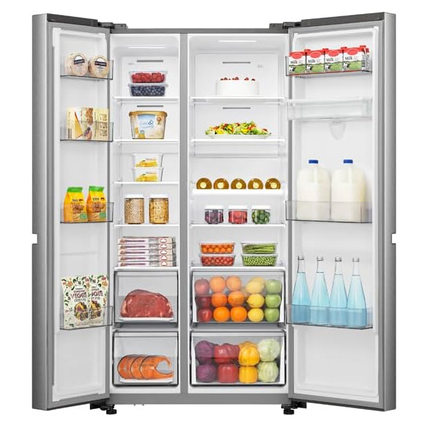 Hisense RS840N4WCE Freestanding Frost Free American Fridge Freezer Stainless Steel, photo 4