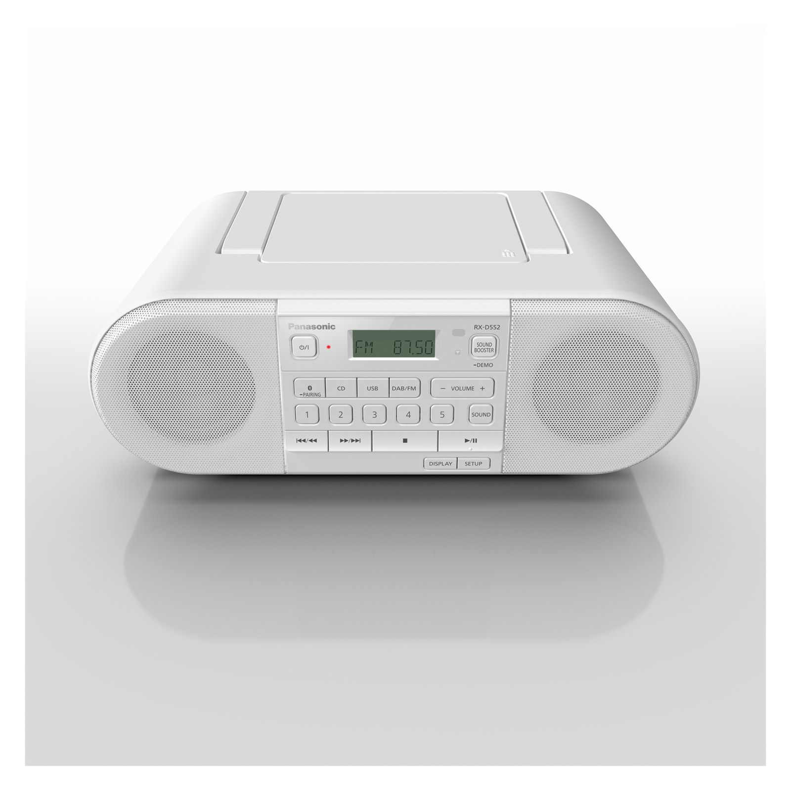 Panasonic RX D552E W Portable Stereo CD System in White DAB Bluetooth