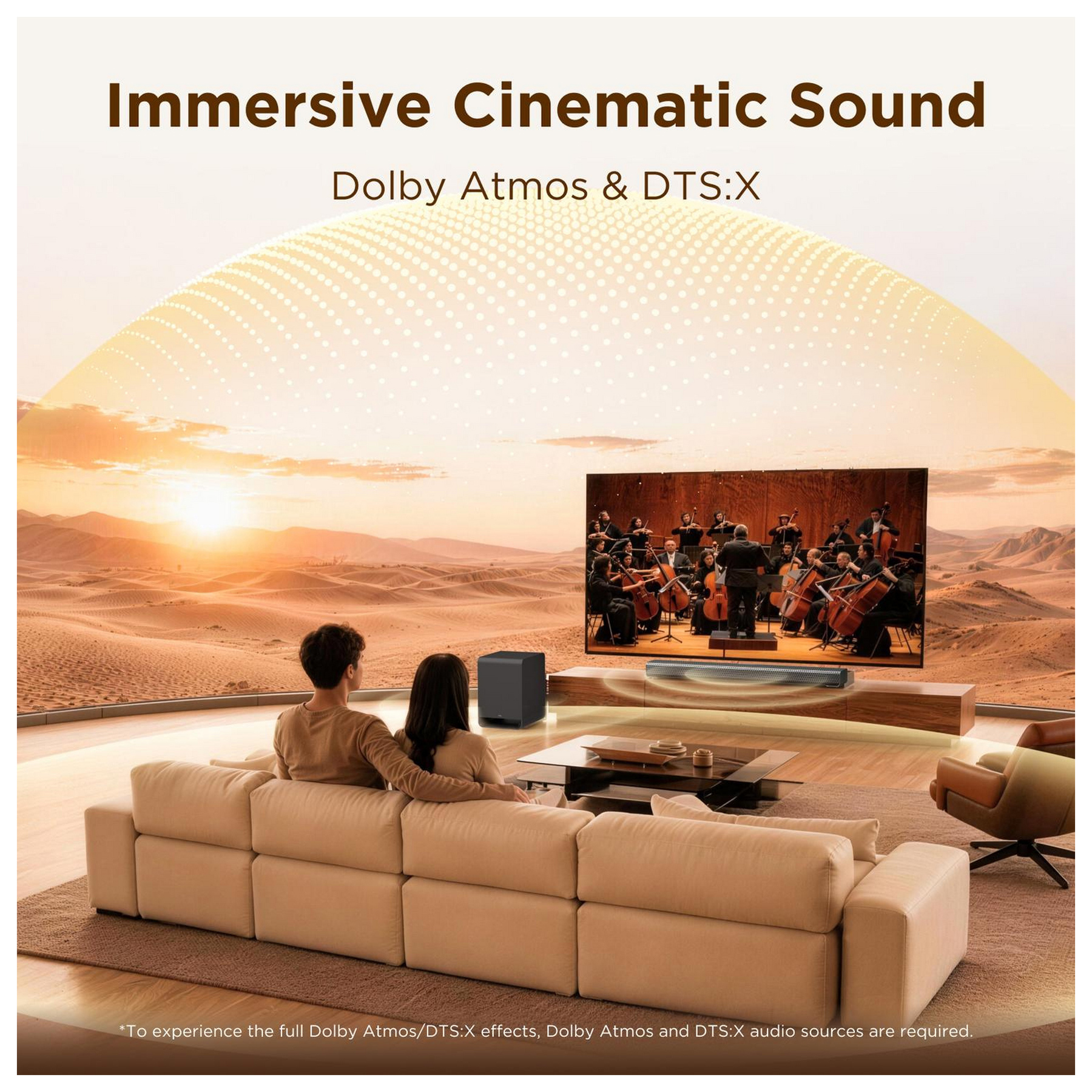 TCL S60K UK 3 1Ch Dolby Atmos Soundbar Wireless Subwoofer in Black, photo 4