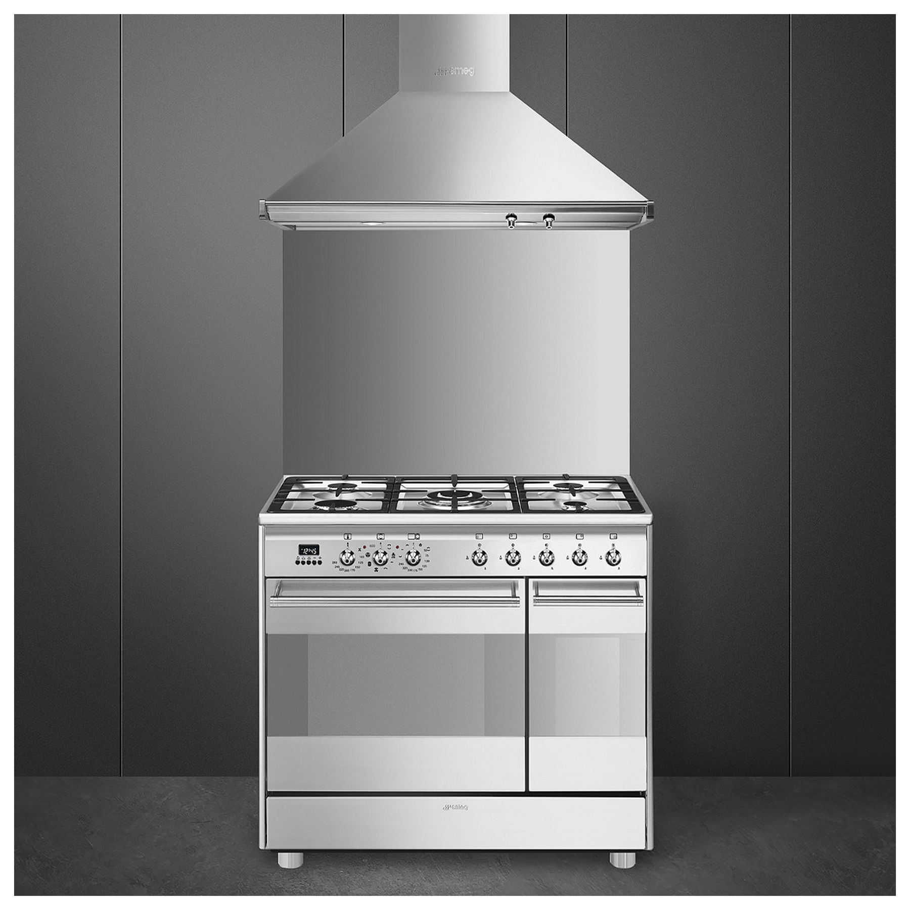 Smeg SCB92MX8 90cm Concert Classic Dual Fuel Range Cooker in Stainless, photo 2
