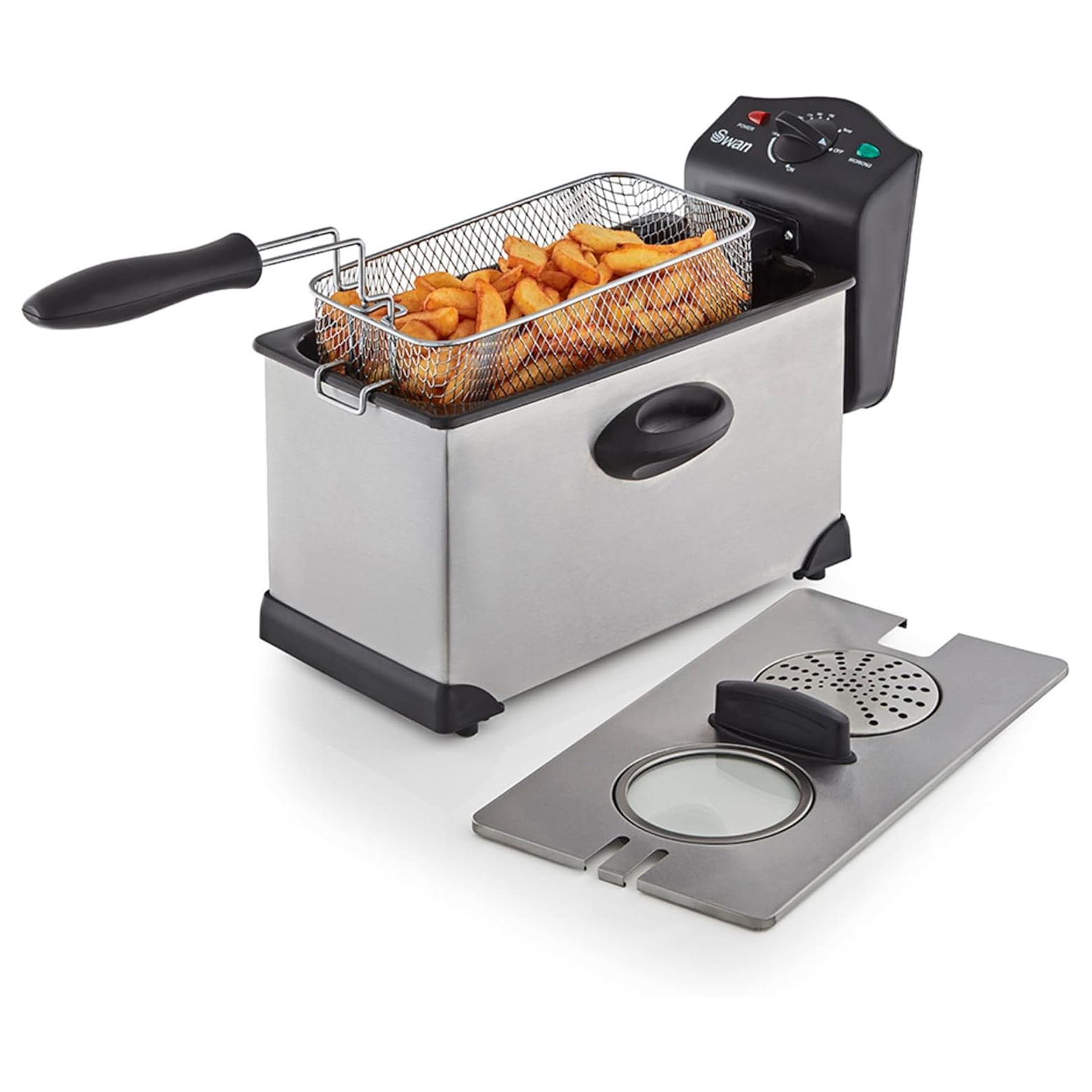 Swan SD6040N 3 Litre Fryer in Stainless Steel Viewing Window