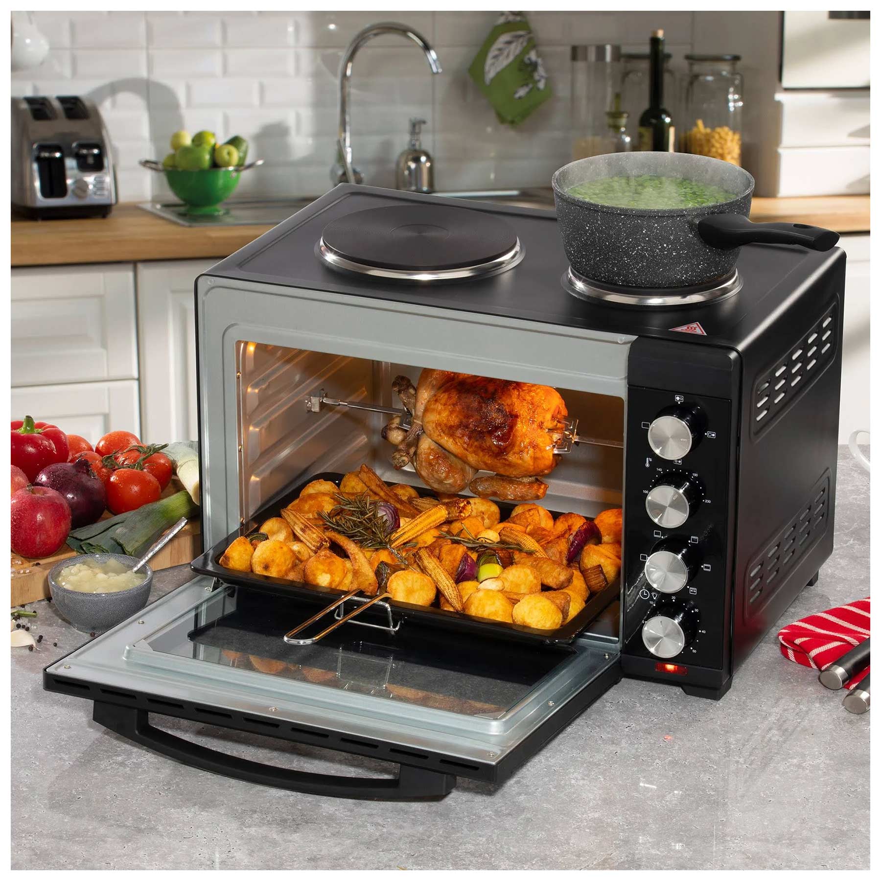 Daewoo SDA1609GE 32L Countertop Oven with Hot Plates 3000W, photo 5