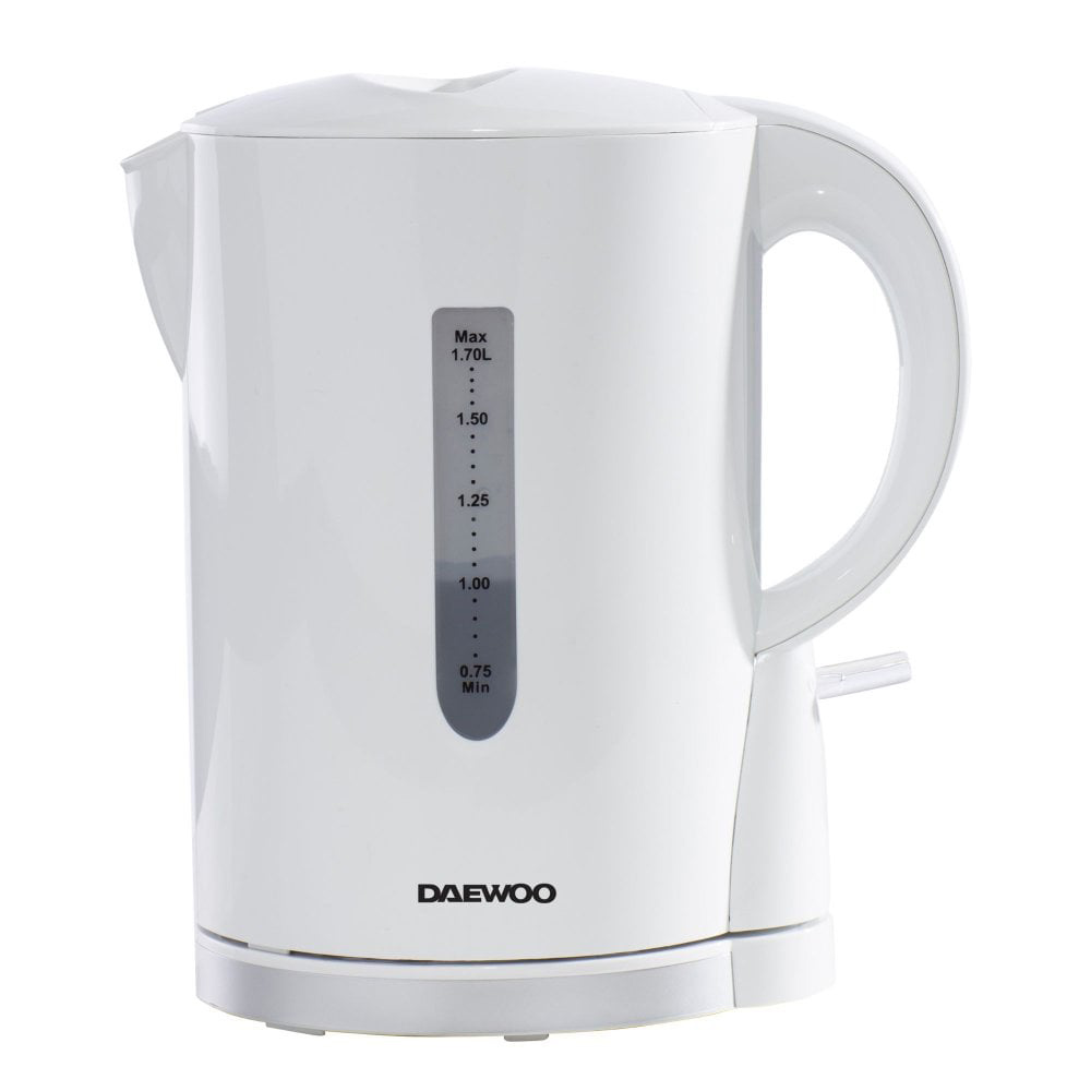 Daewoo SDA1650GE Plastic Jug Kettle White with Chrome Band 1 7L 2200W