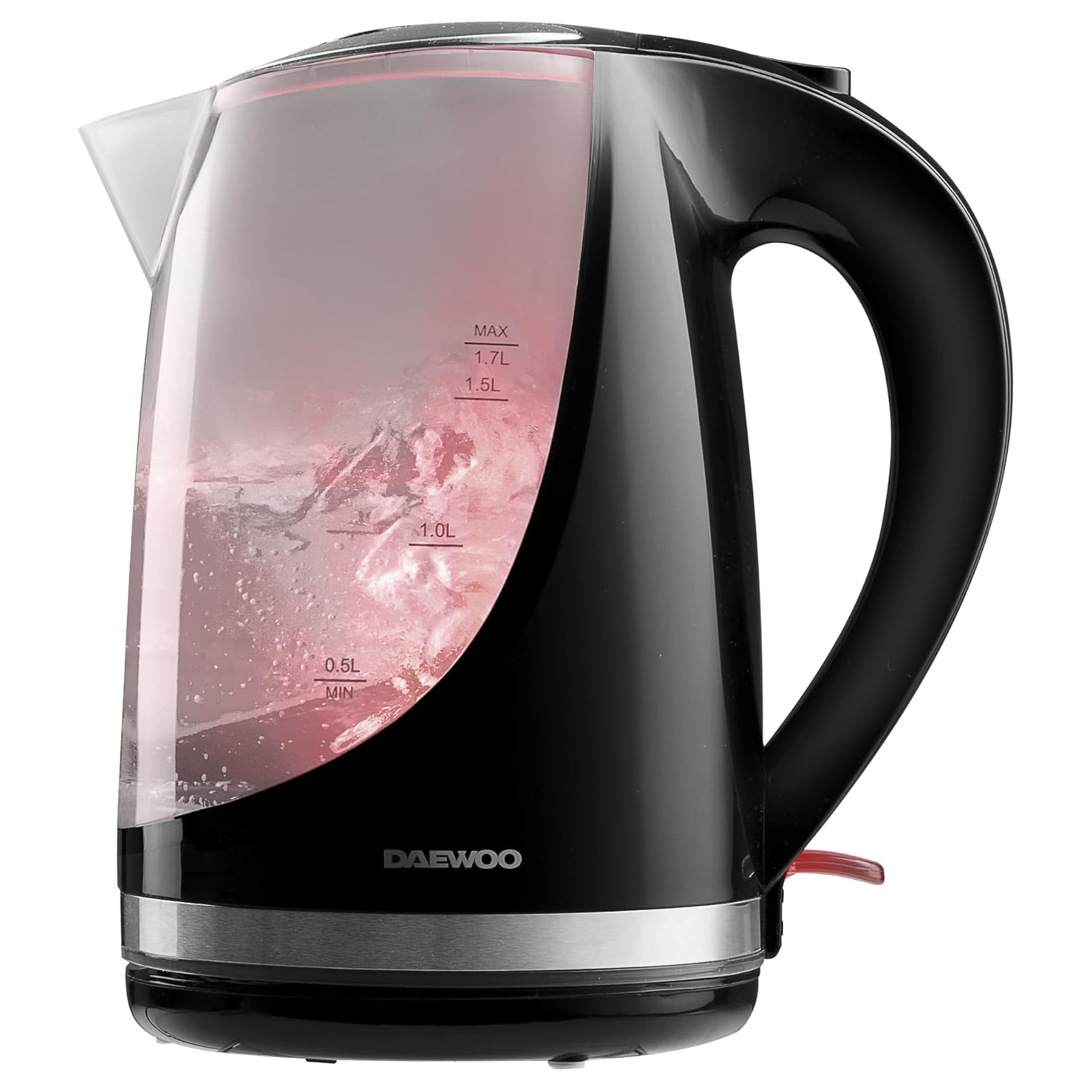 Daewoo SDA1666GE Colour Changing Kettle in Black 1 7L 2200W