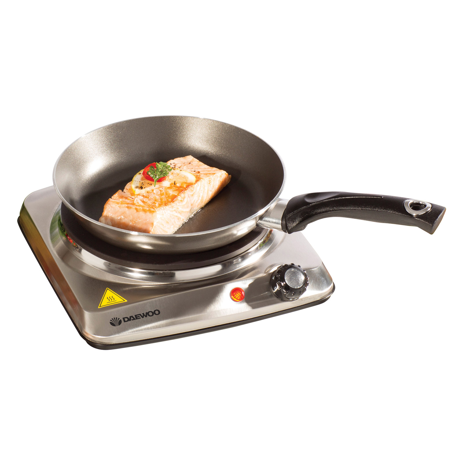 Daewoo SDA1731 Single Solid Plate Table Top Hob in Stainless Steel