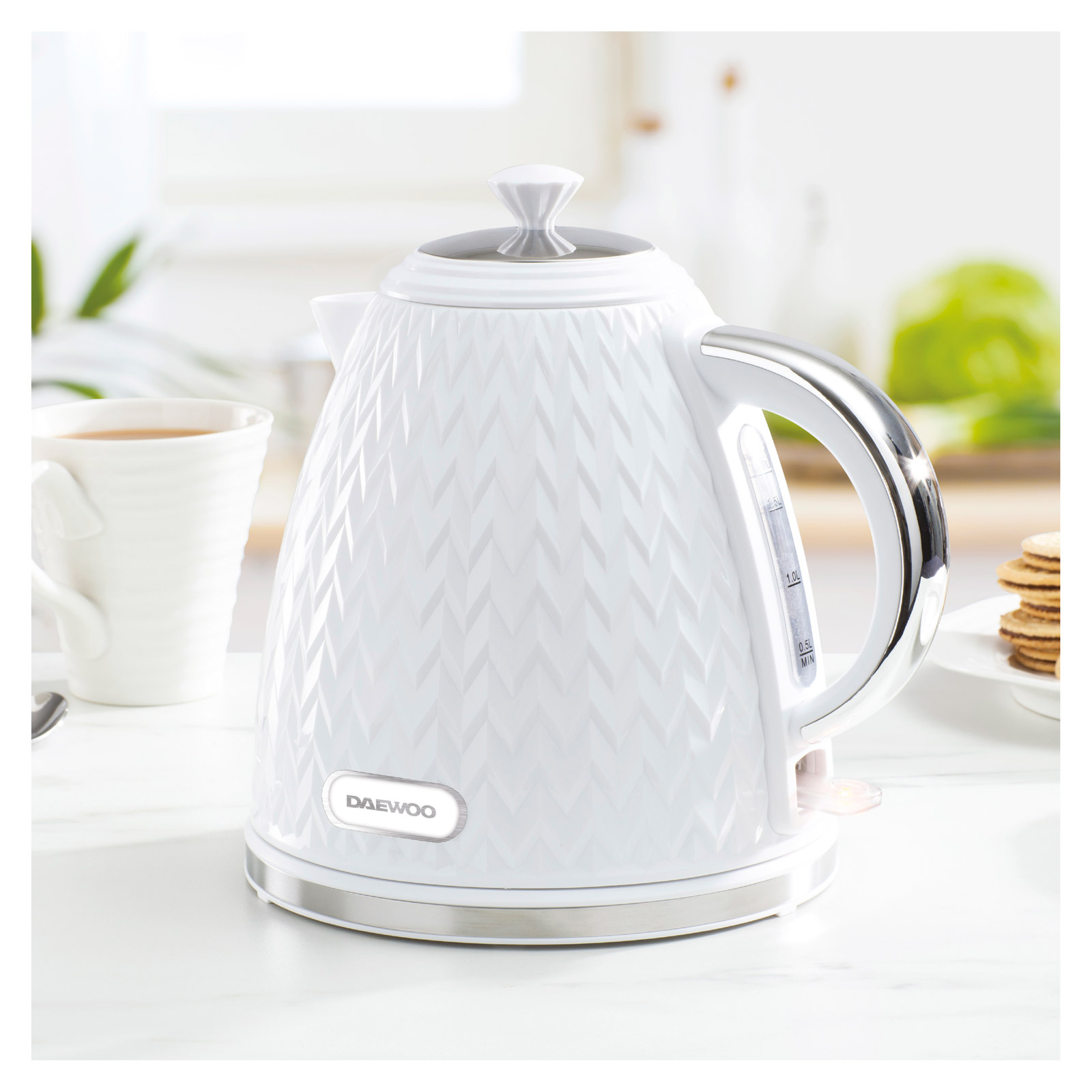Daewoo SDA1780GE ARGYLE Cordless Jug Kettle White 1 7L 3kW, photo 2