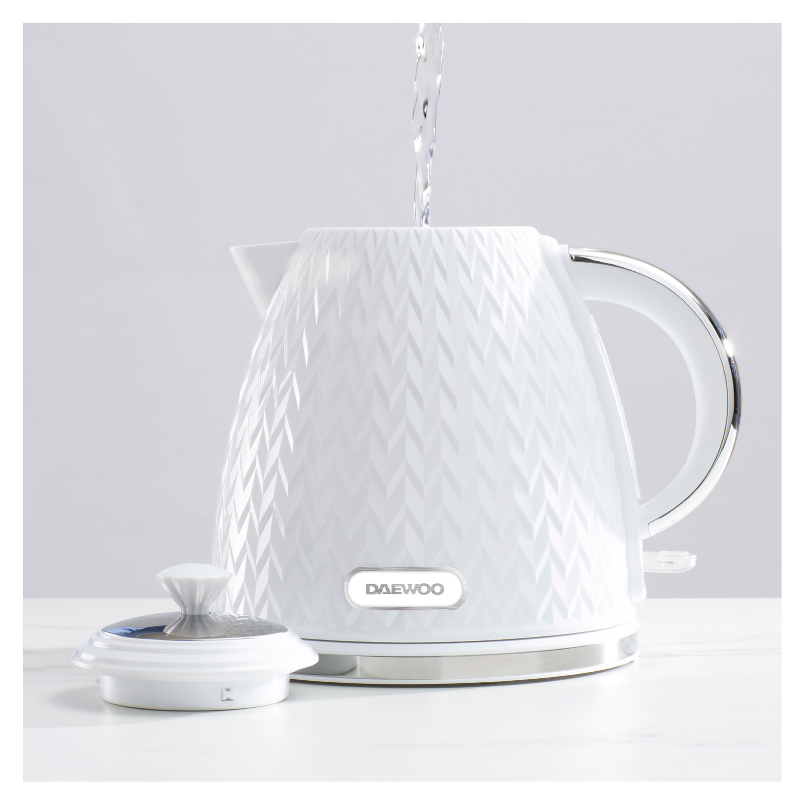 Daewoo SDA1780GE ARGYLE Cordless Jug Kettle White 1 7L 3kW, photo 3