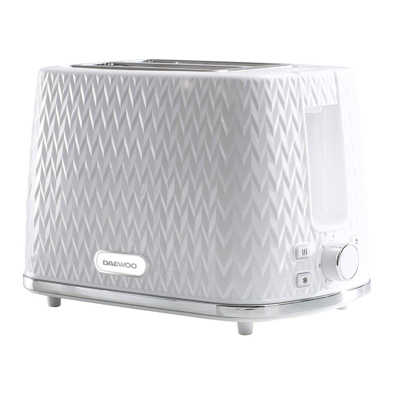 Daewoo SDA1781GE ARGYLE 2 Slice Patterned Toaster White
