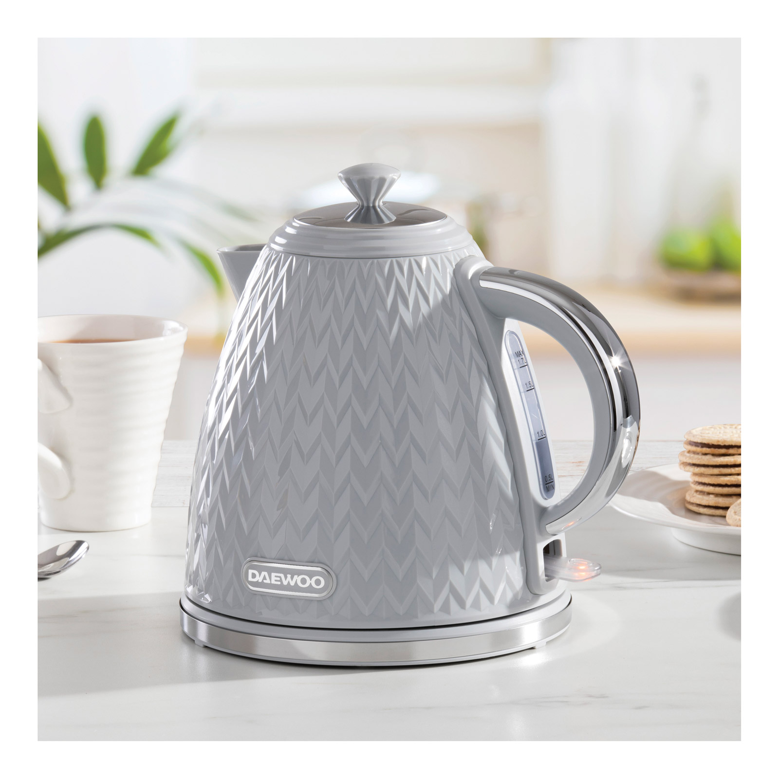 Daewoo SDA1820GE Argyle Cordless Jug Kettle in Grey 1 7L 3kW, photo 2