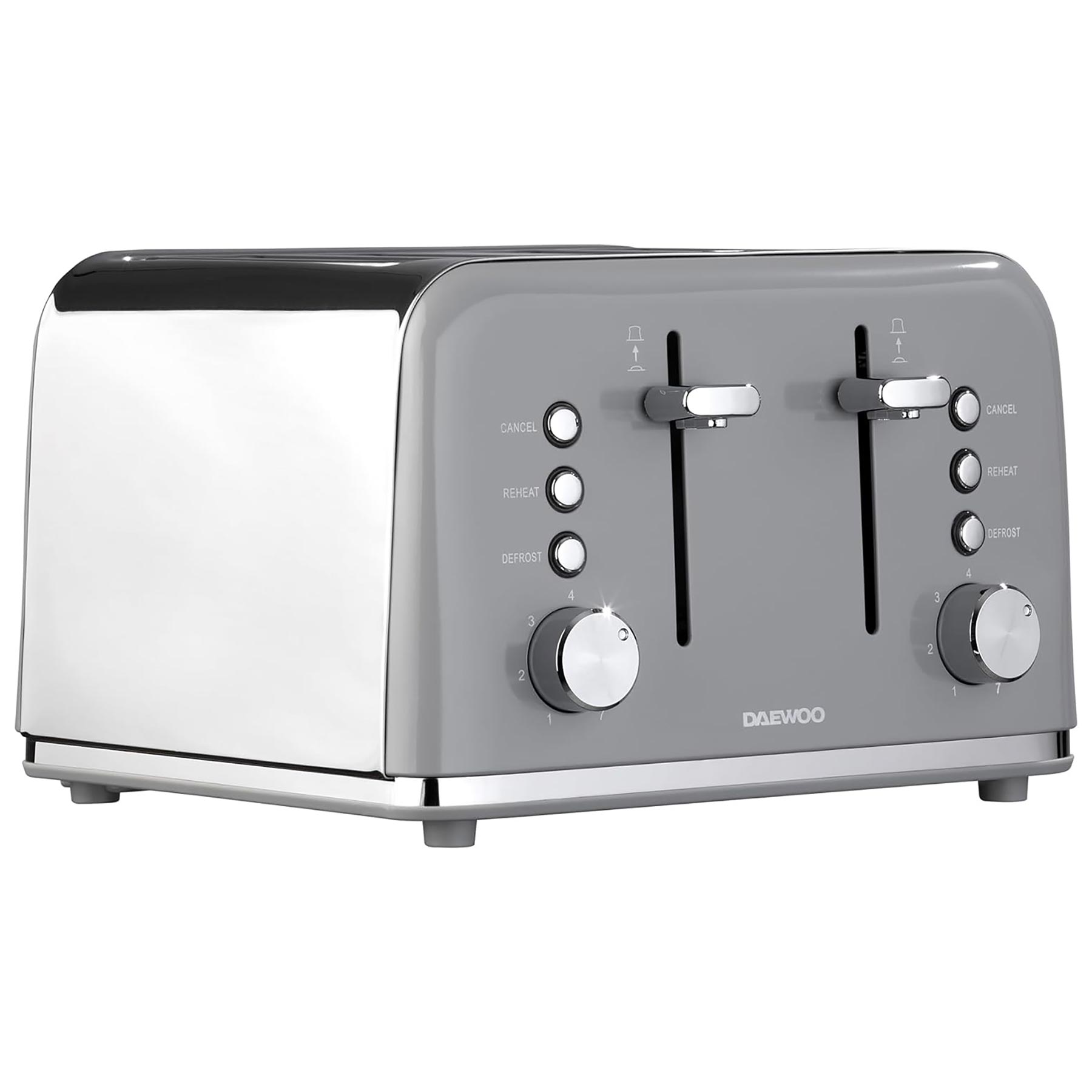 Image of Daewoo SDA2596GE KENSINGTON 4 Slice Toaster in Grey