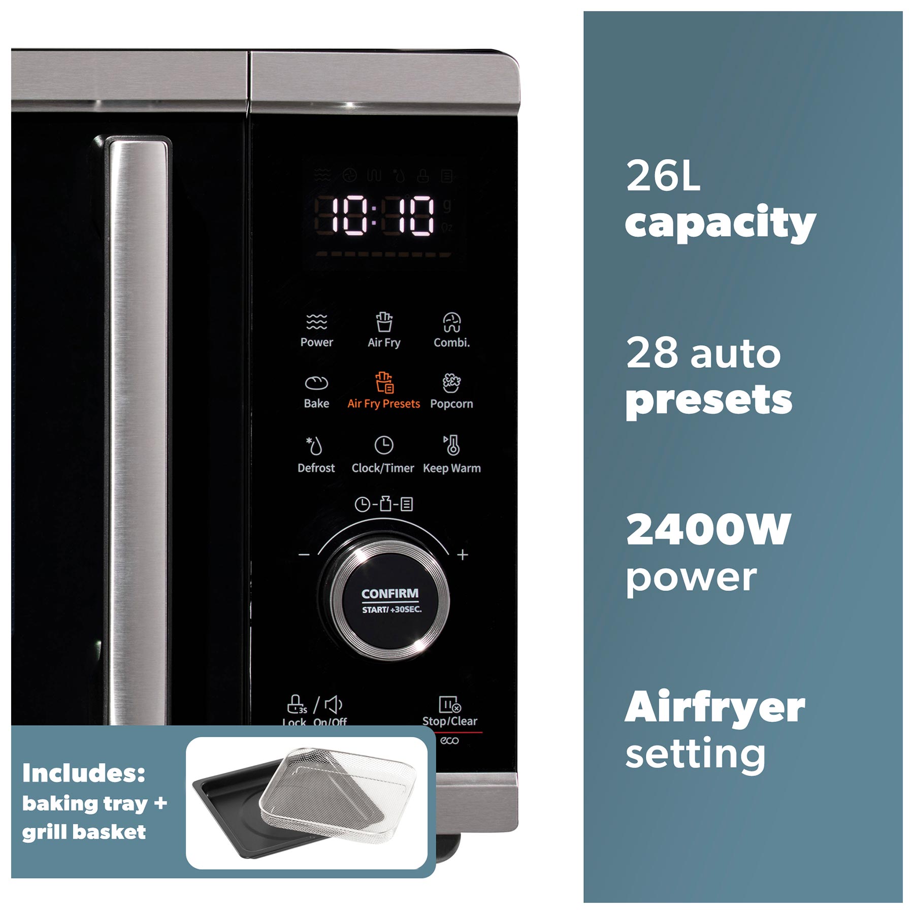 Daewoo SDA2618GE 5 in 1 Air Fryer Microwave Oven 26L, photo 2