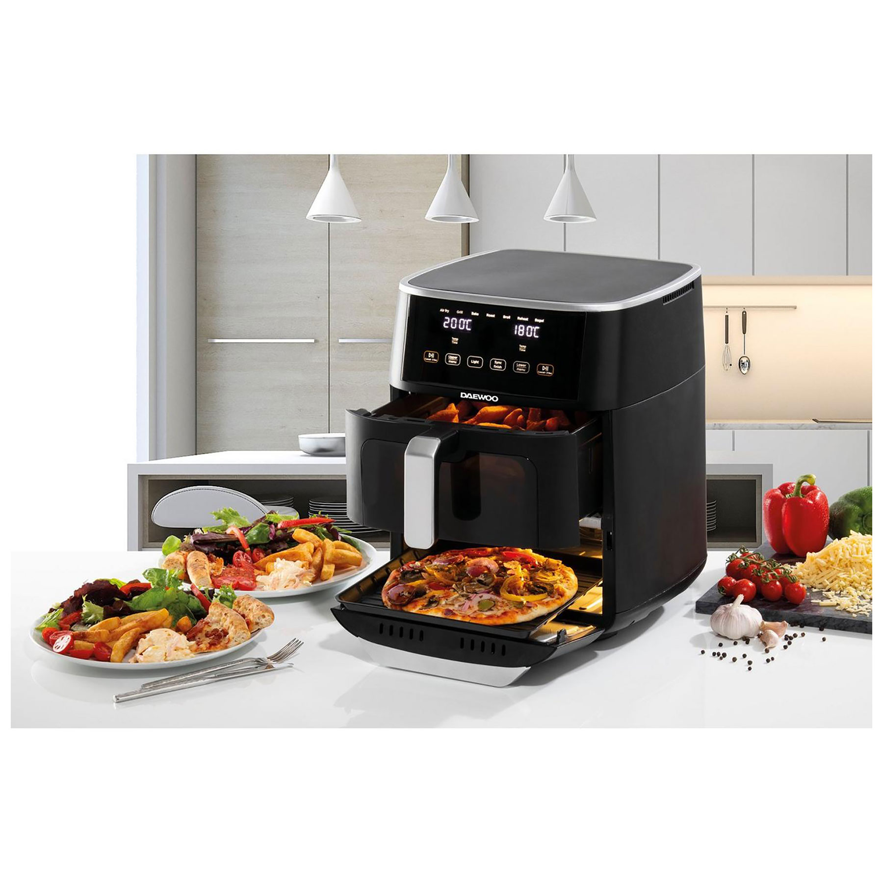 Daewoo SDA2622GE 11L Space Saving Split Drawer Air Fryer, photo 3