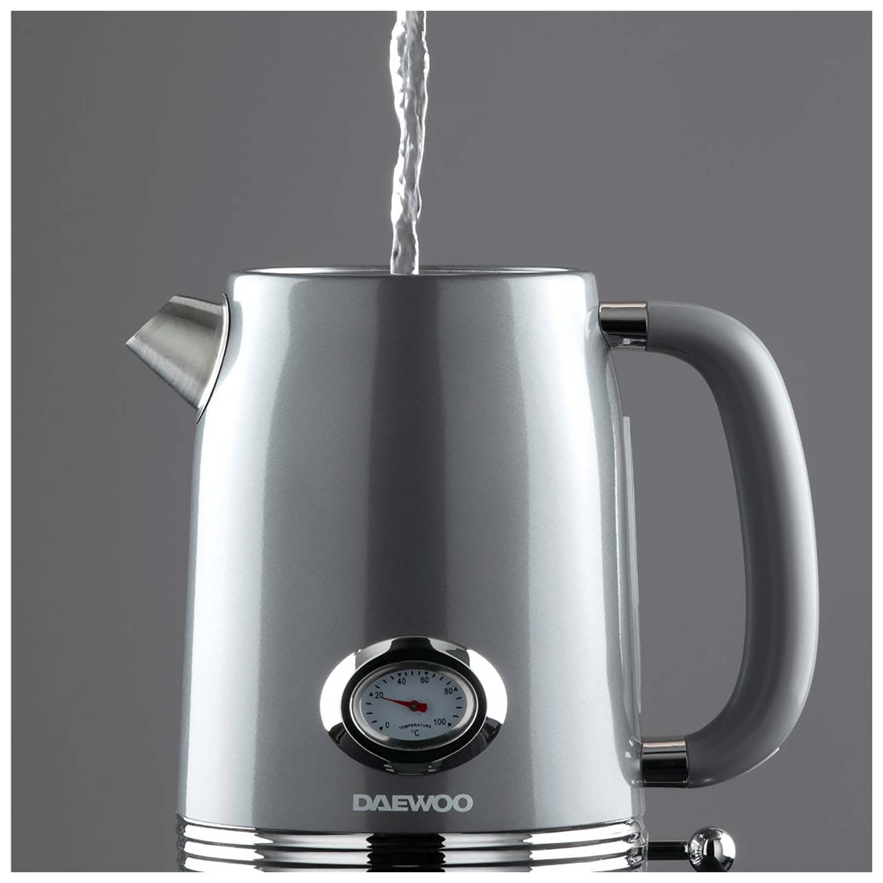 DAEWOO Denver Retro 1.5L Grey Kettle with Rapid Boil Technology for Quick Hot Water - Model SDA2747GE, photo 2
