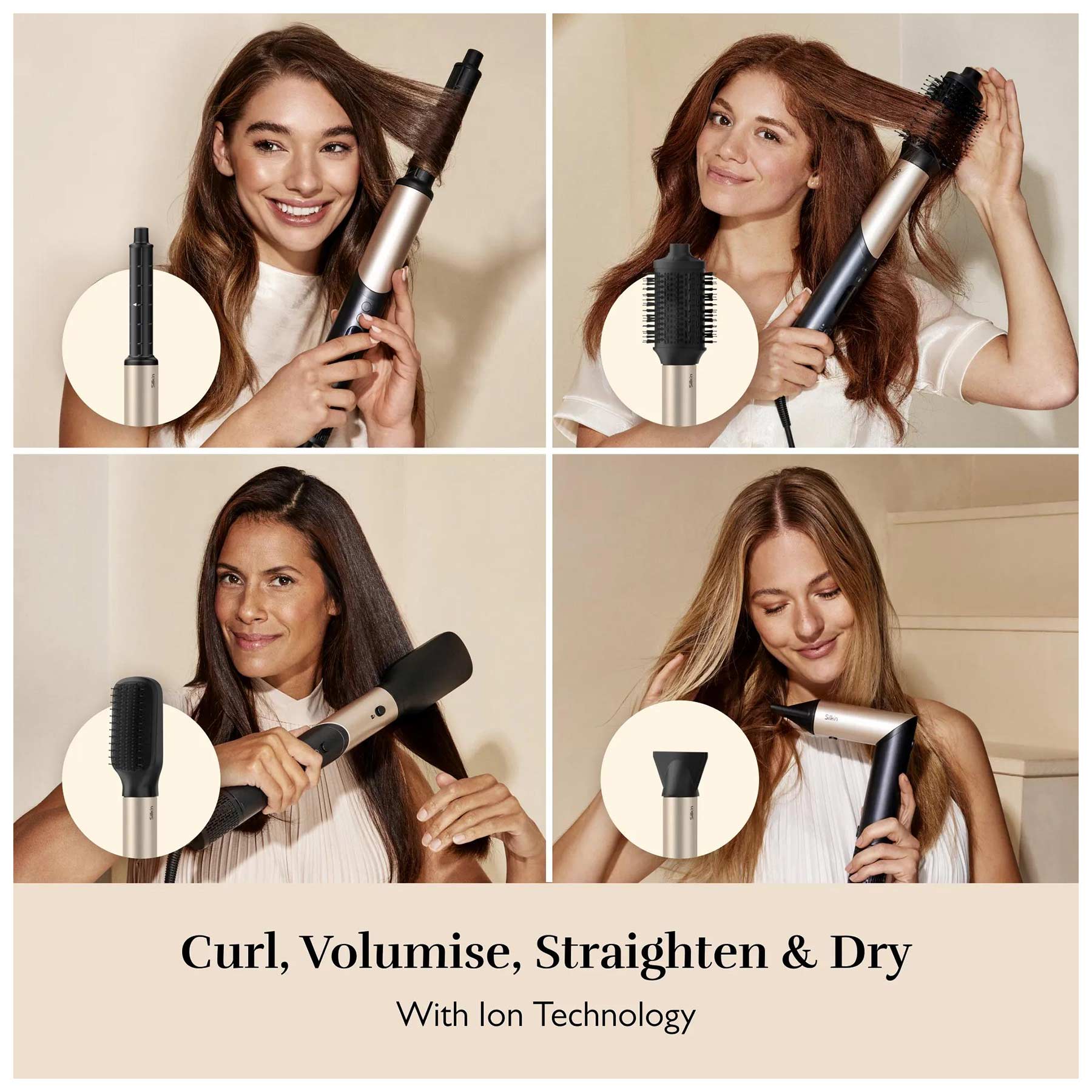 Silk n SIF5PUK001 SilkyAir Flex Hair Dryer Styler Black