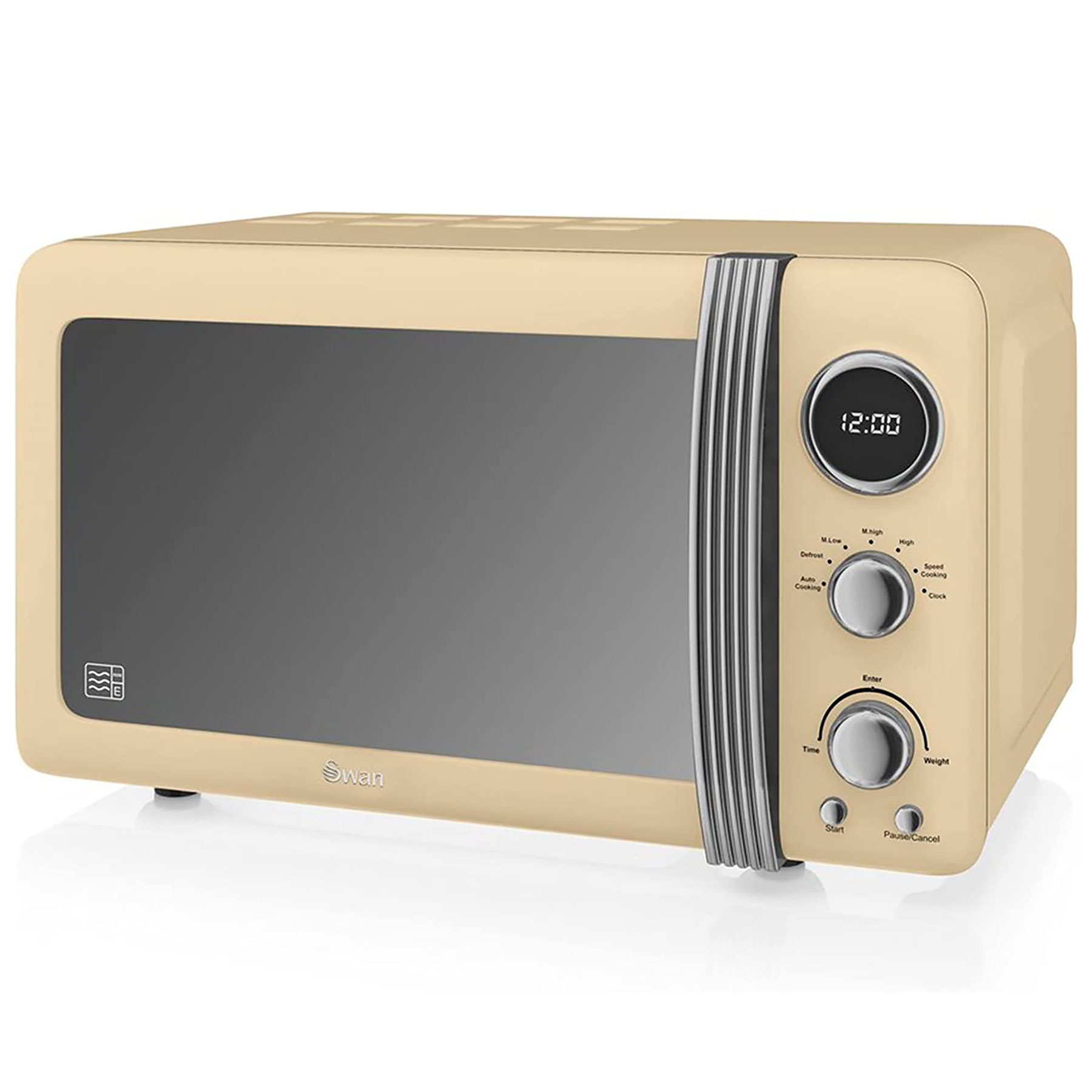 Image of Swan SM22030LCN Retro Style Microwave Oven in Cream 20 Litre 800W