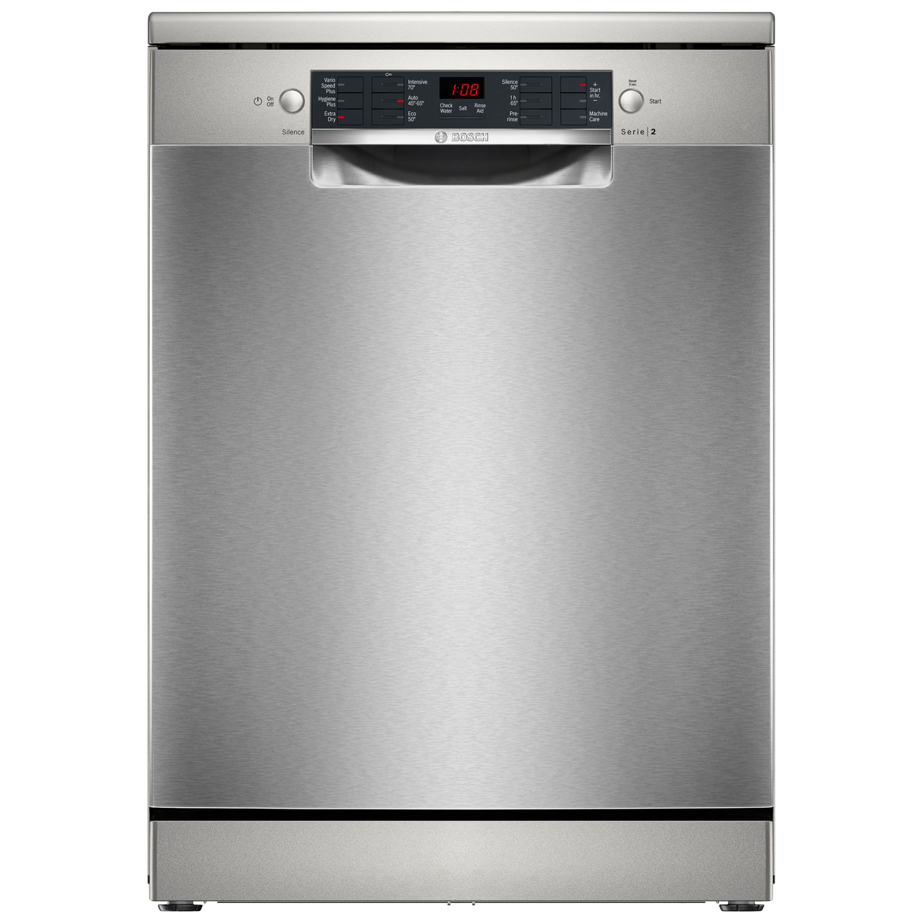 Bosch SMS26AI08G Series 2 60cm Dishwasher in Brushed Steel 12 Place Se