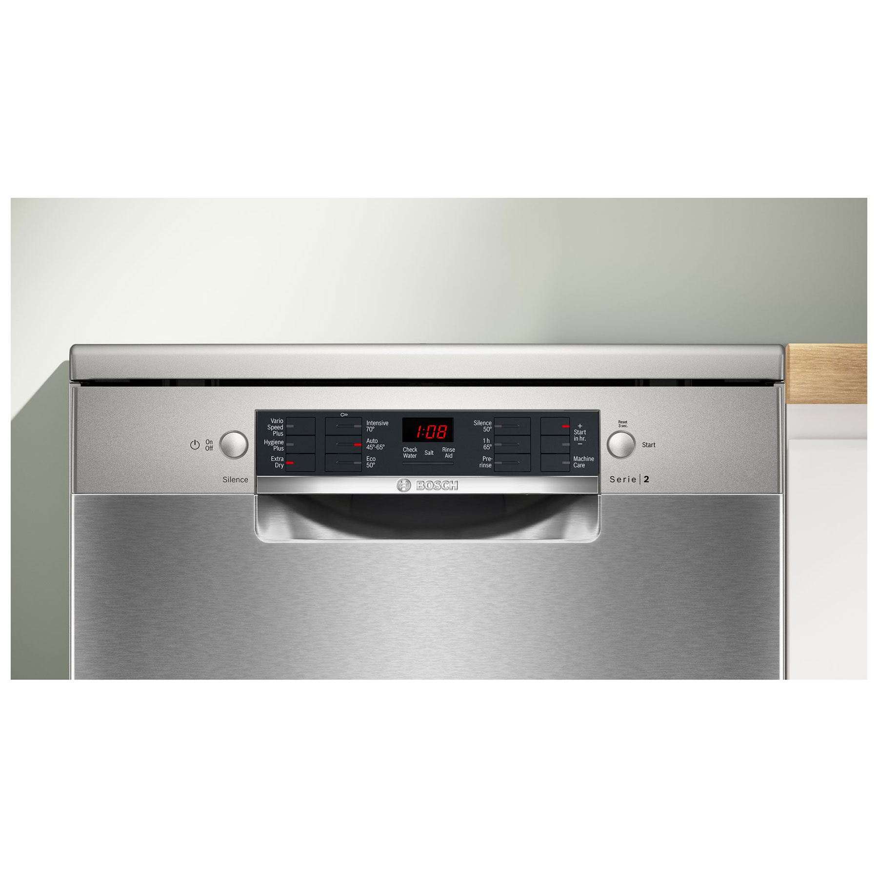 Bosch SMS26AI08G Series 2 60cm Dishwasher in Brushed Steel 12 Place Se, photo 2