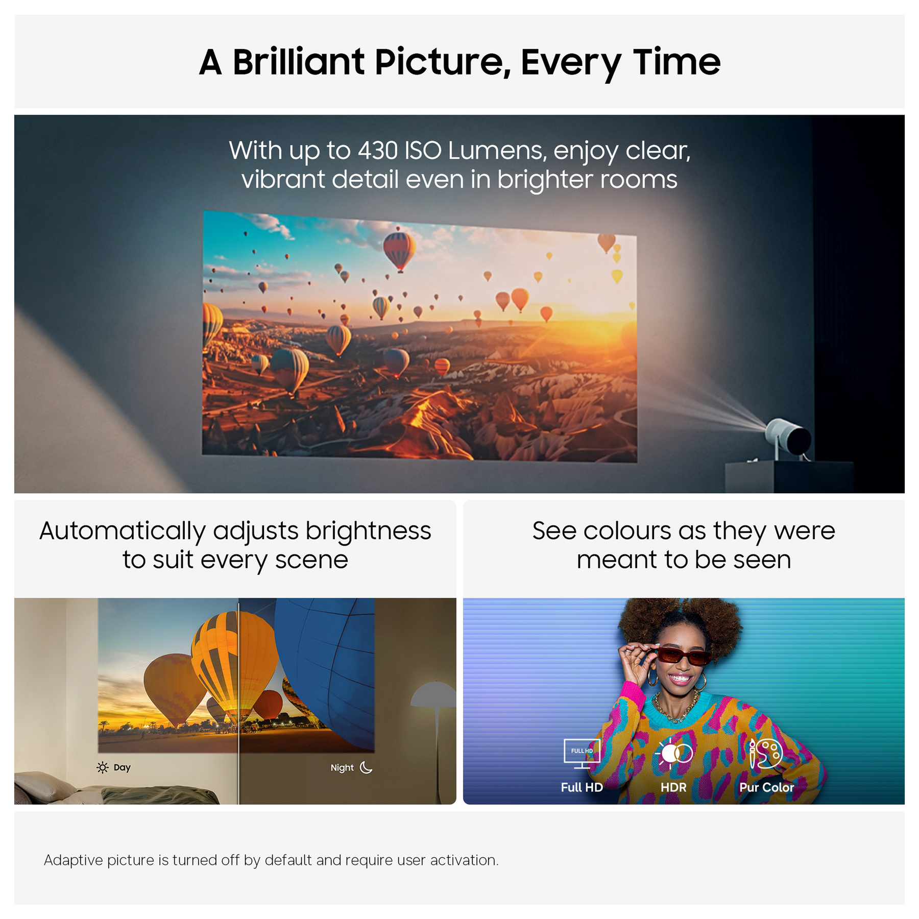 Samsung SPLFF3HLA The Freestyle Full HD HDR Smart LED Portable Project, photo 3