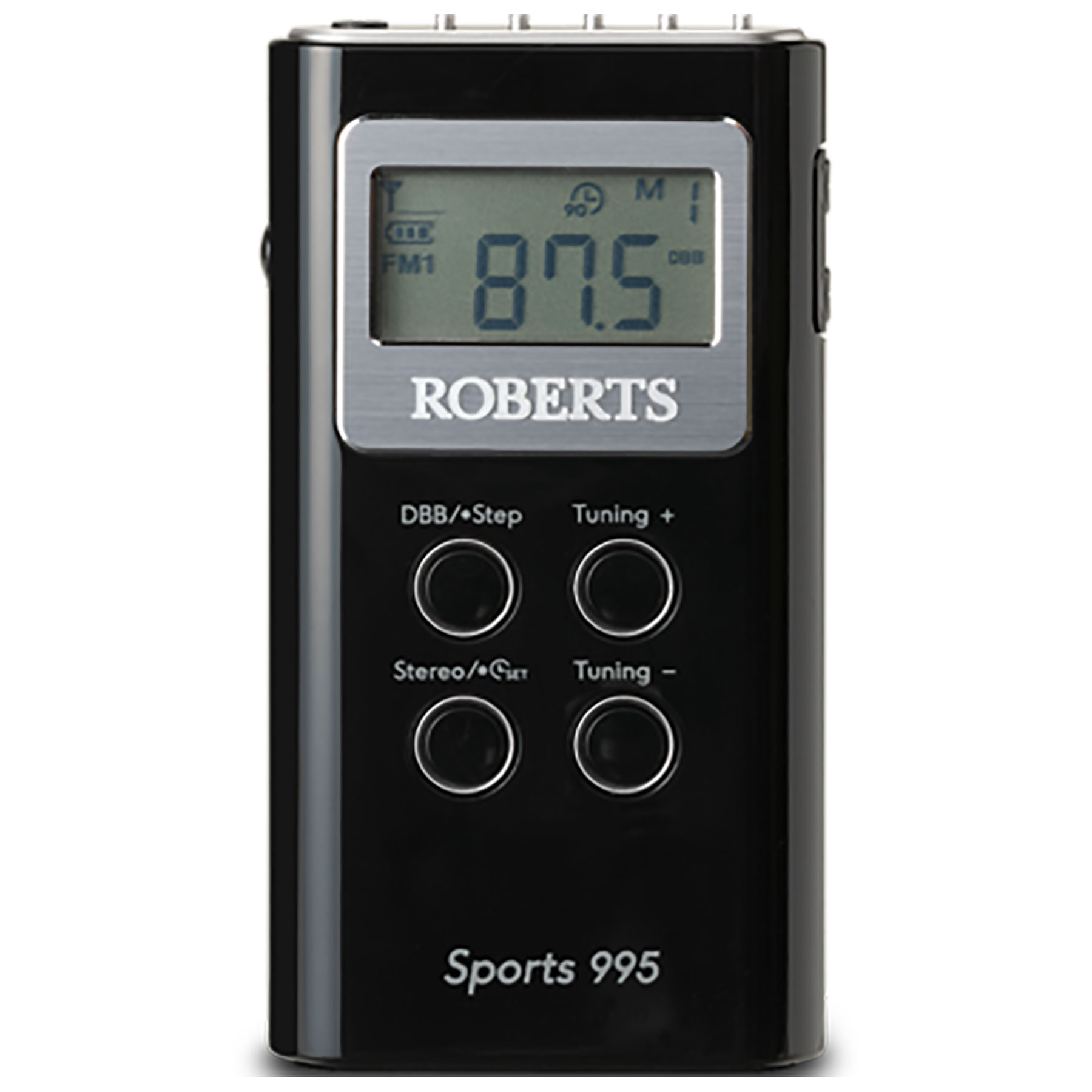 Image of Roberts SPORTS995 2 Band PLL Synthesised Stereo Radio in Black AM FM