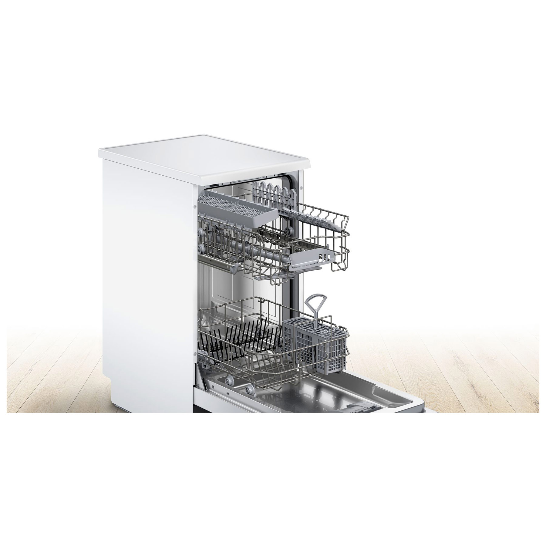Bosch SPS2IKW01G Series 2 45cm Slimline Dishwasher in White 9 Place F, photo 3
