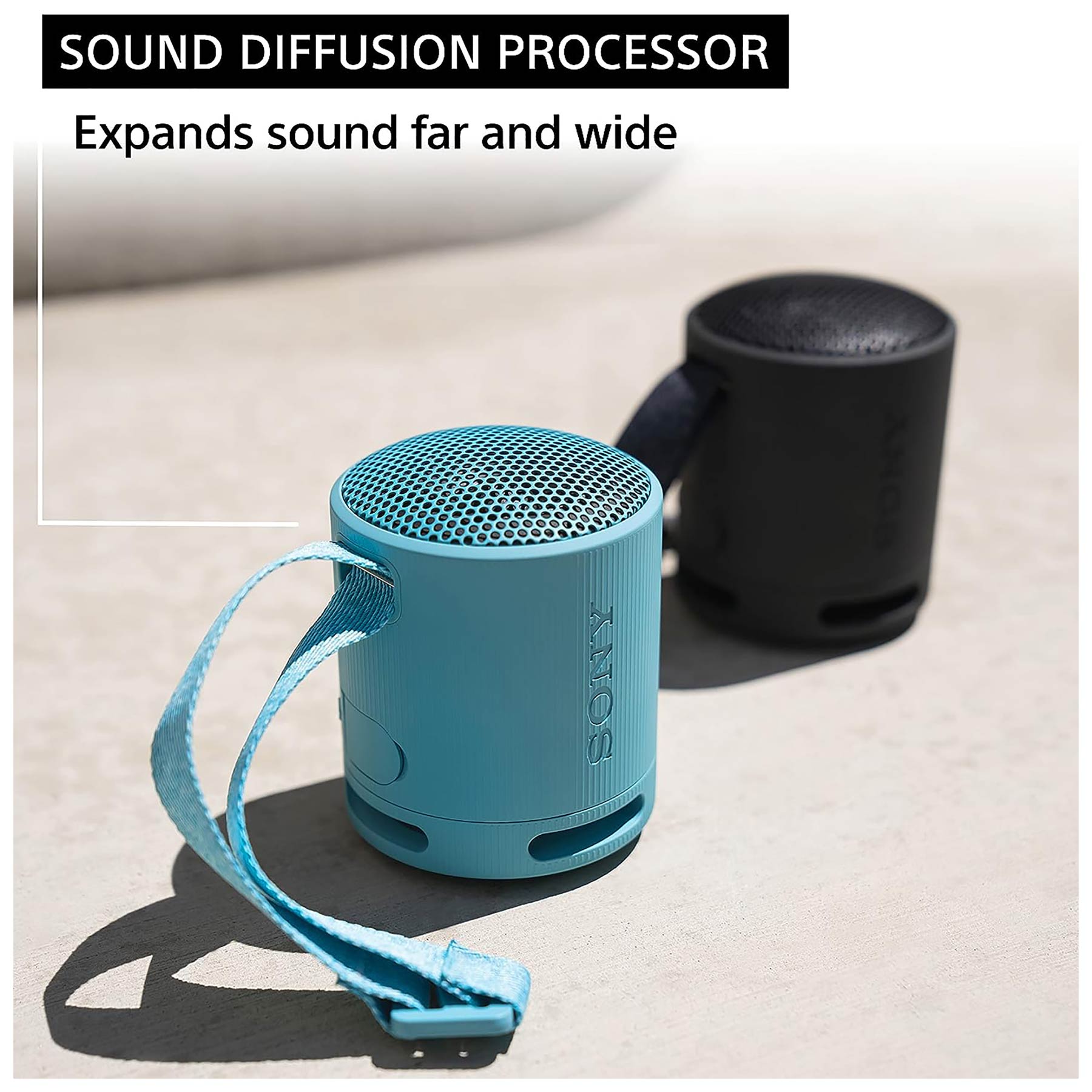 Sony SRSXB100L Waterproof Compact Bluetooth Wireless Speaker in Blue, photo 5