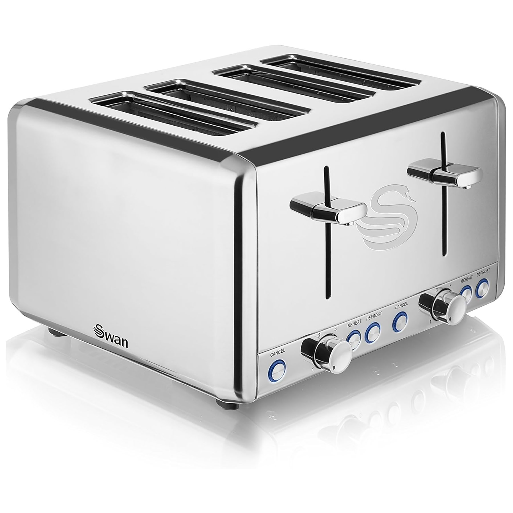 Image of Swan ST14064N Classic 4 Slice Toaster in Polished Stainless Steel