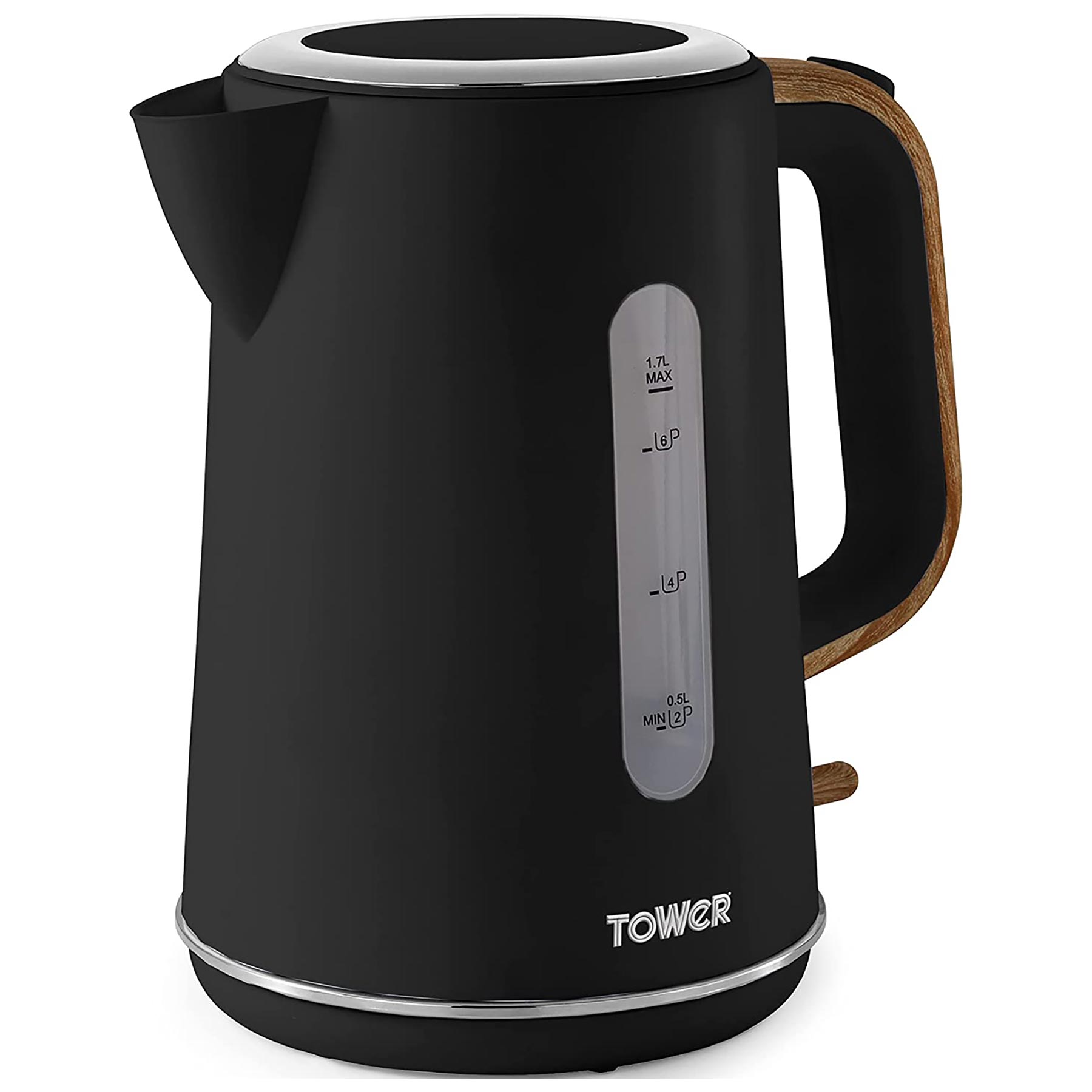 Tower T10037BLK Scandi Rapid Boil Kettle Black 1 7L 3kW, photo 2