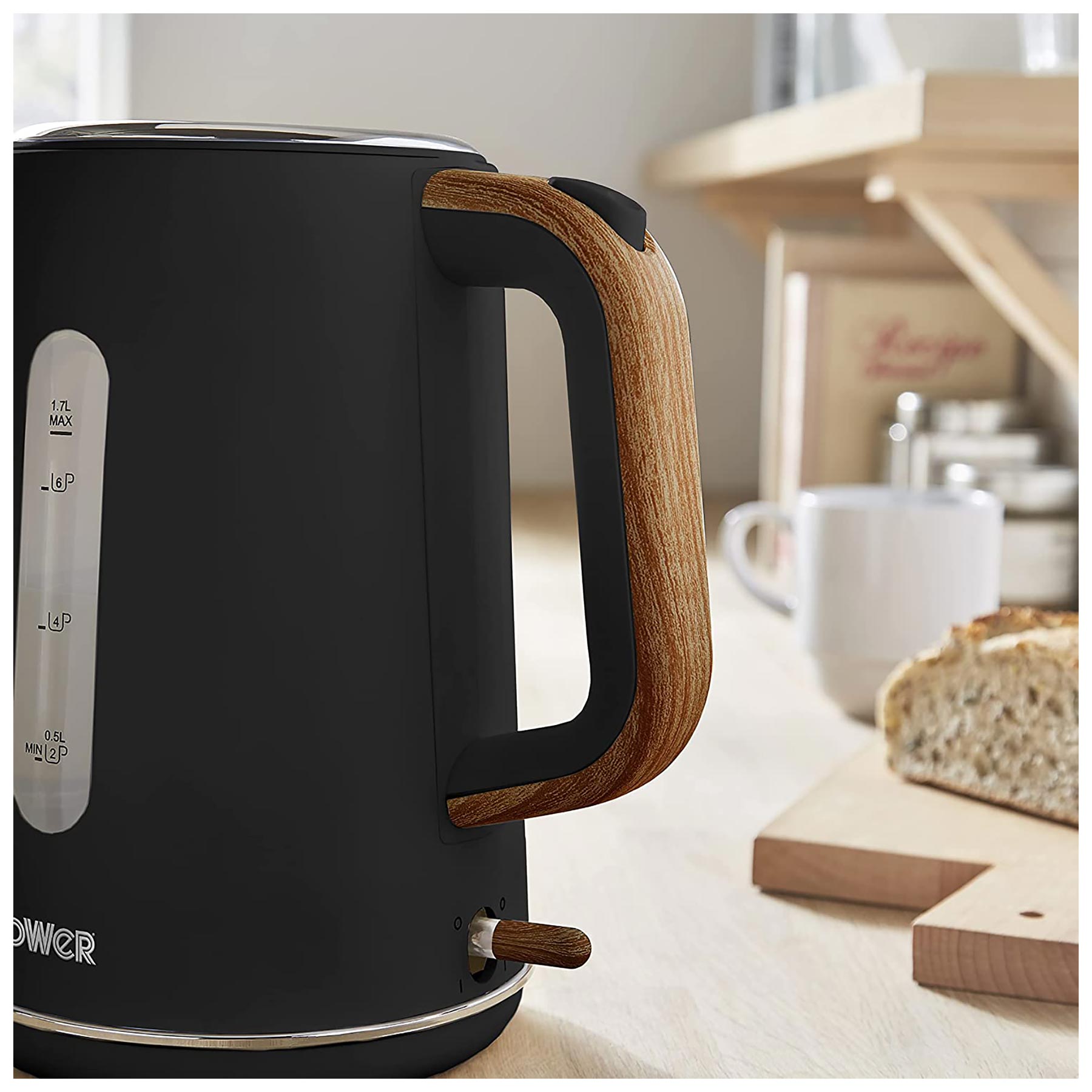 Tower T10037BLK Scandi Rapid Boil Kettle Black 1 7L 3kW, photo 4